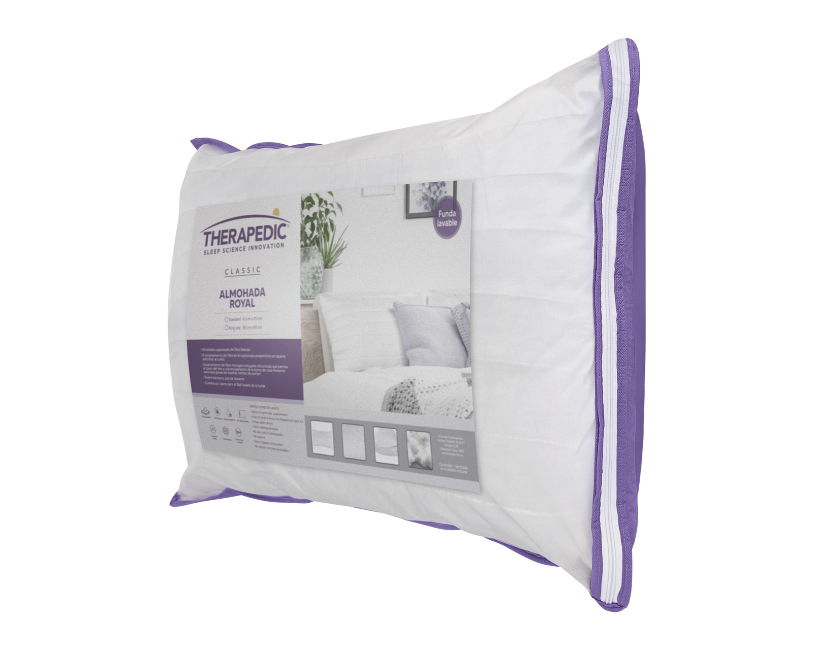 Foto 8 pulgar | Foto 7 | Funda para Almohada King Size Therapedic Royal Blanca