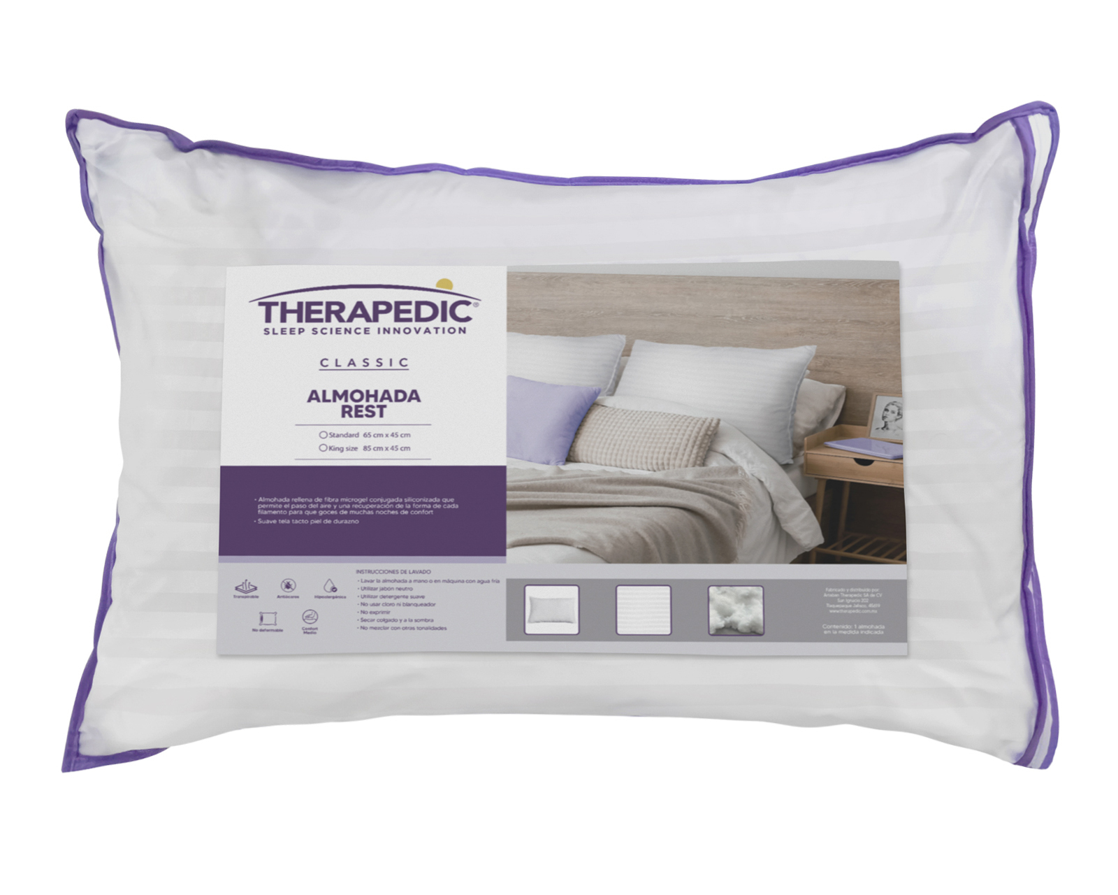 Foto 3 pulgar | Foto 2 | Almohada Therapedic Rest Estándar Medio