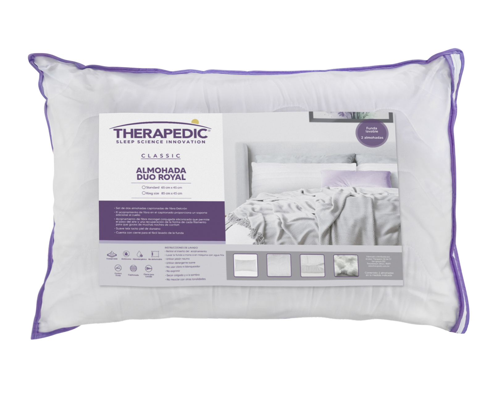 Almohada Therapedic Duo Royal King Size Firme 2 Piezas
