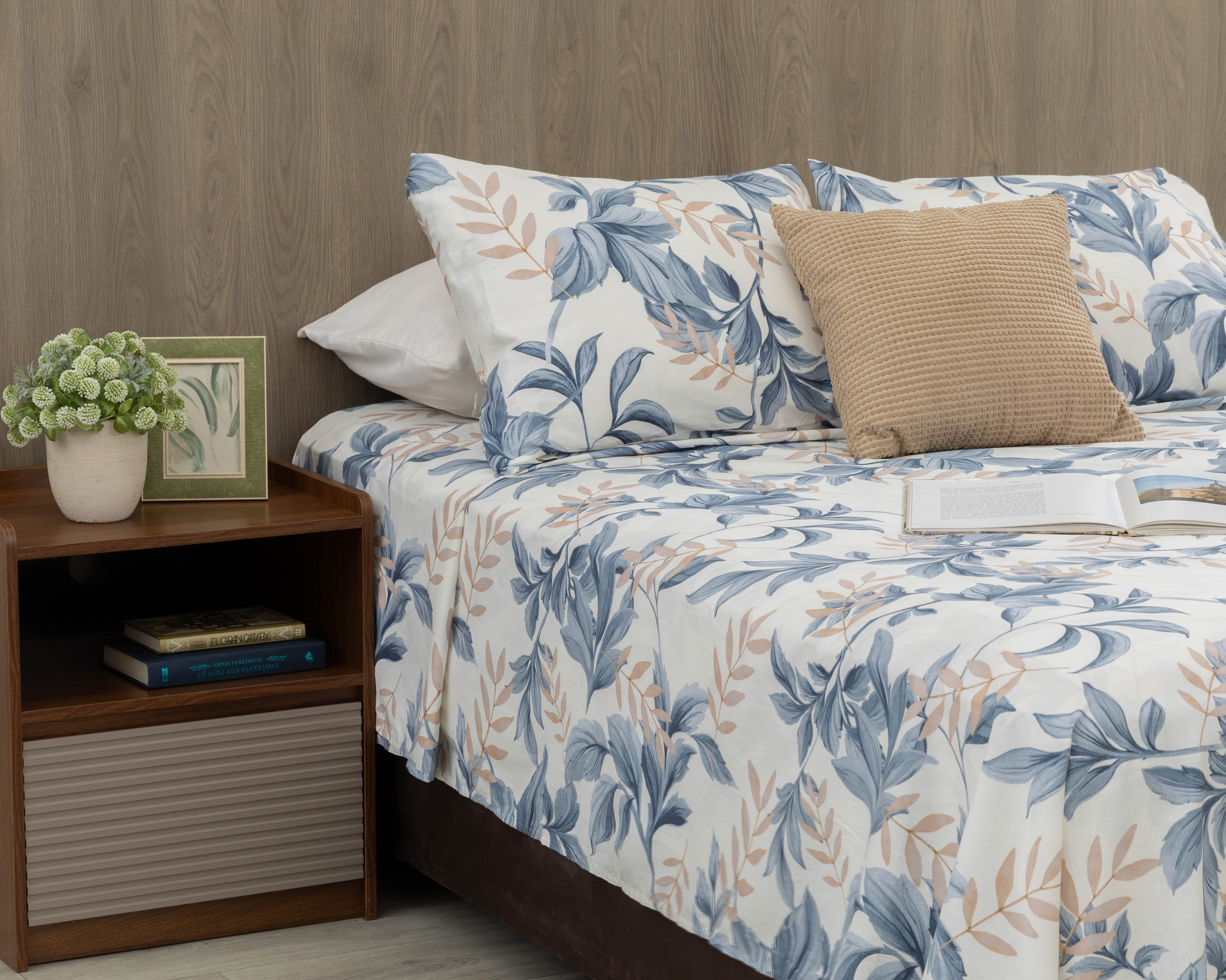 Sábana Queen Size Starhaus Aralia Floral 4 Piezas