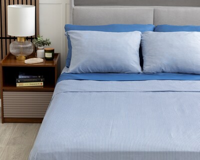 Foto 1 | Foto 1 | Sábana Matrimonial con Fundas para Almohada Starhaus Hana Azul 8 Piezas