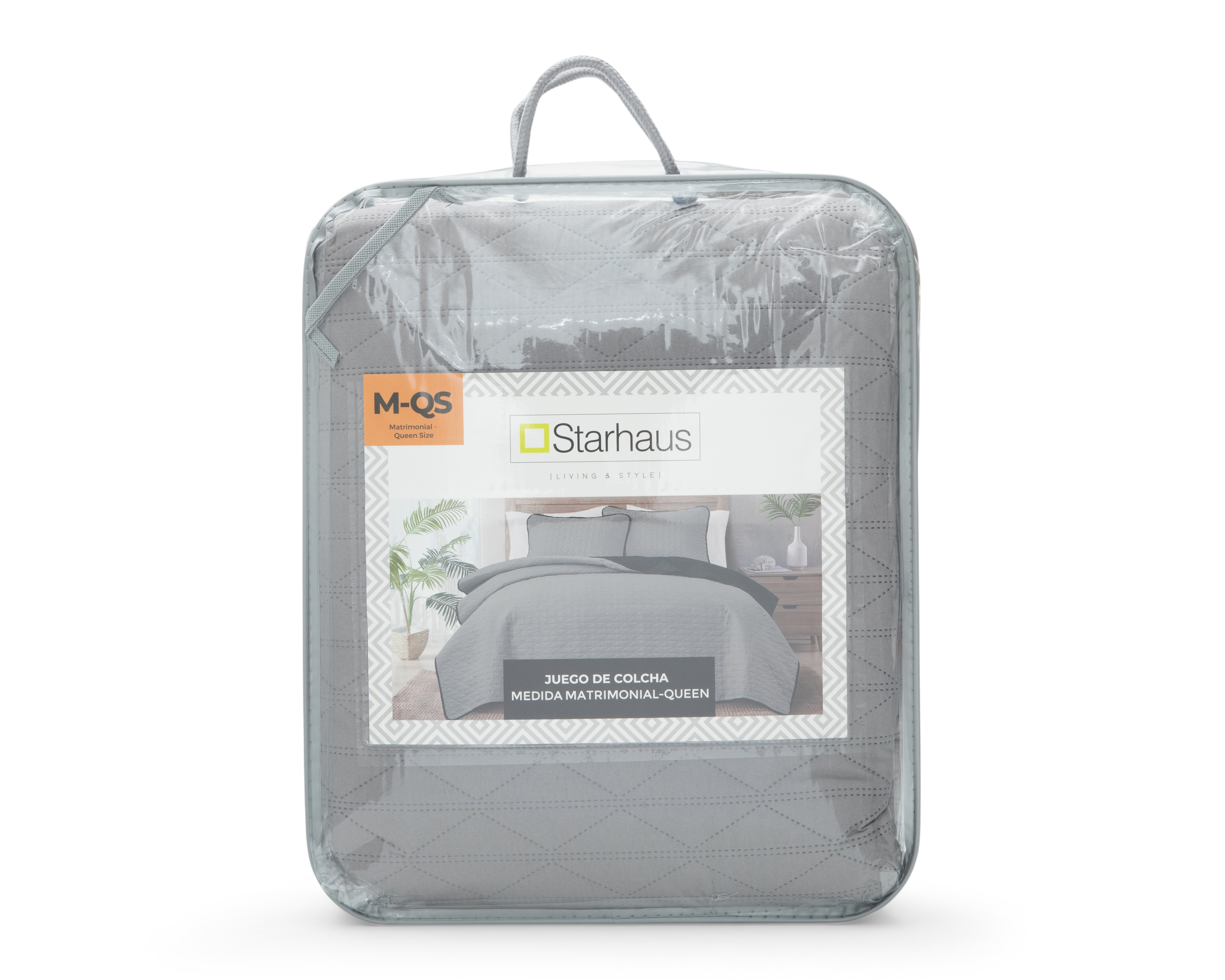 Foto 4 | Foto 4 | Colcha Matrimonial-Queen Size Starhaus Pimienta Negra y Gris 3 Piezas