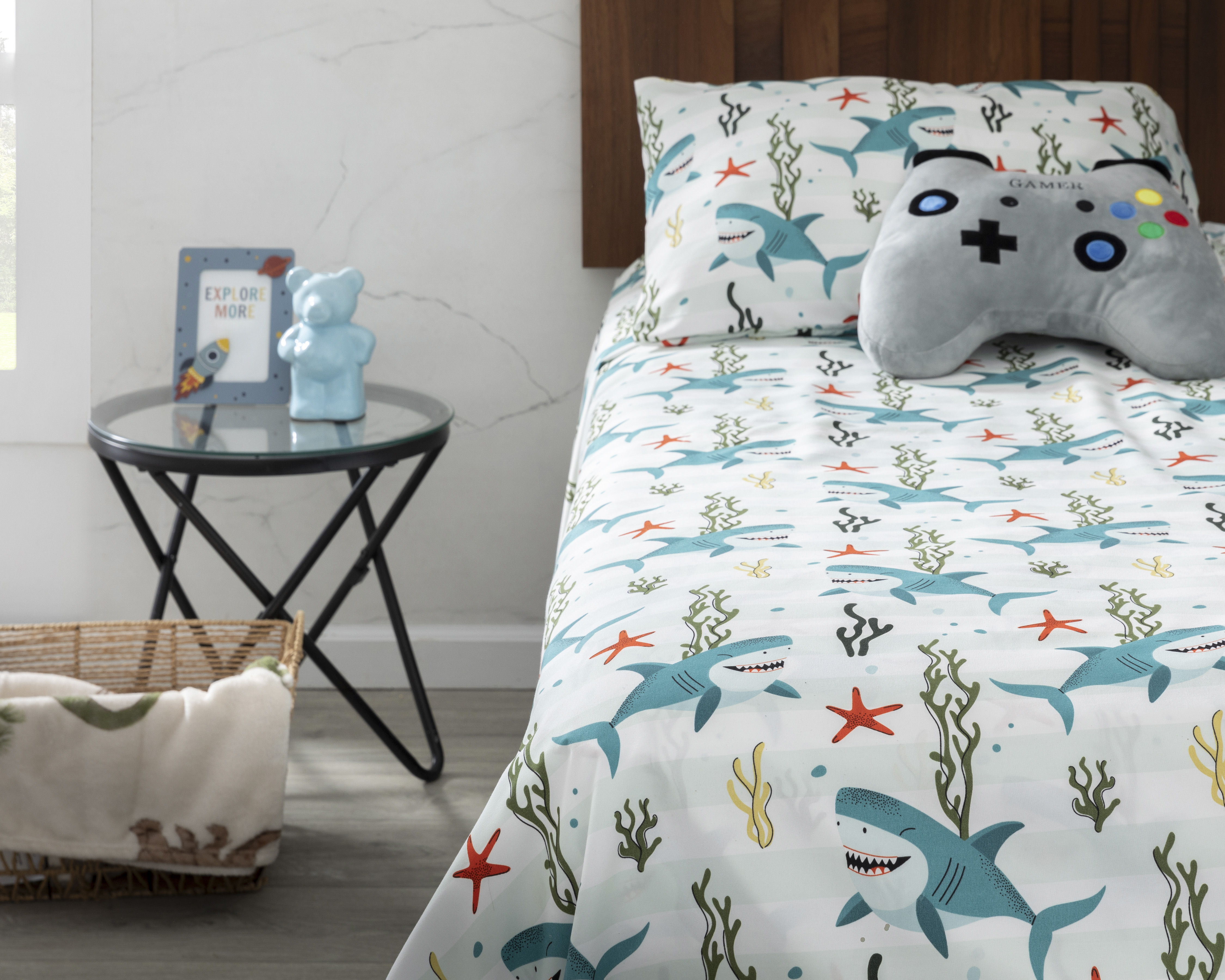 Foto 1 | Foto 1 | Sábana Individual Starhaus Happy Sharky 3 Piezas