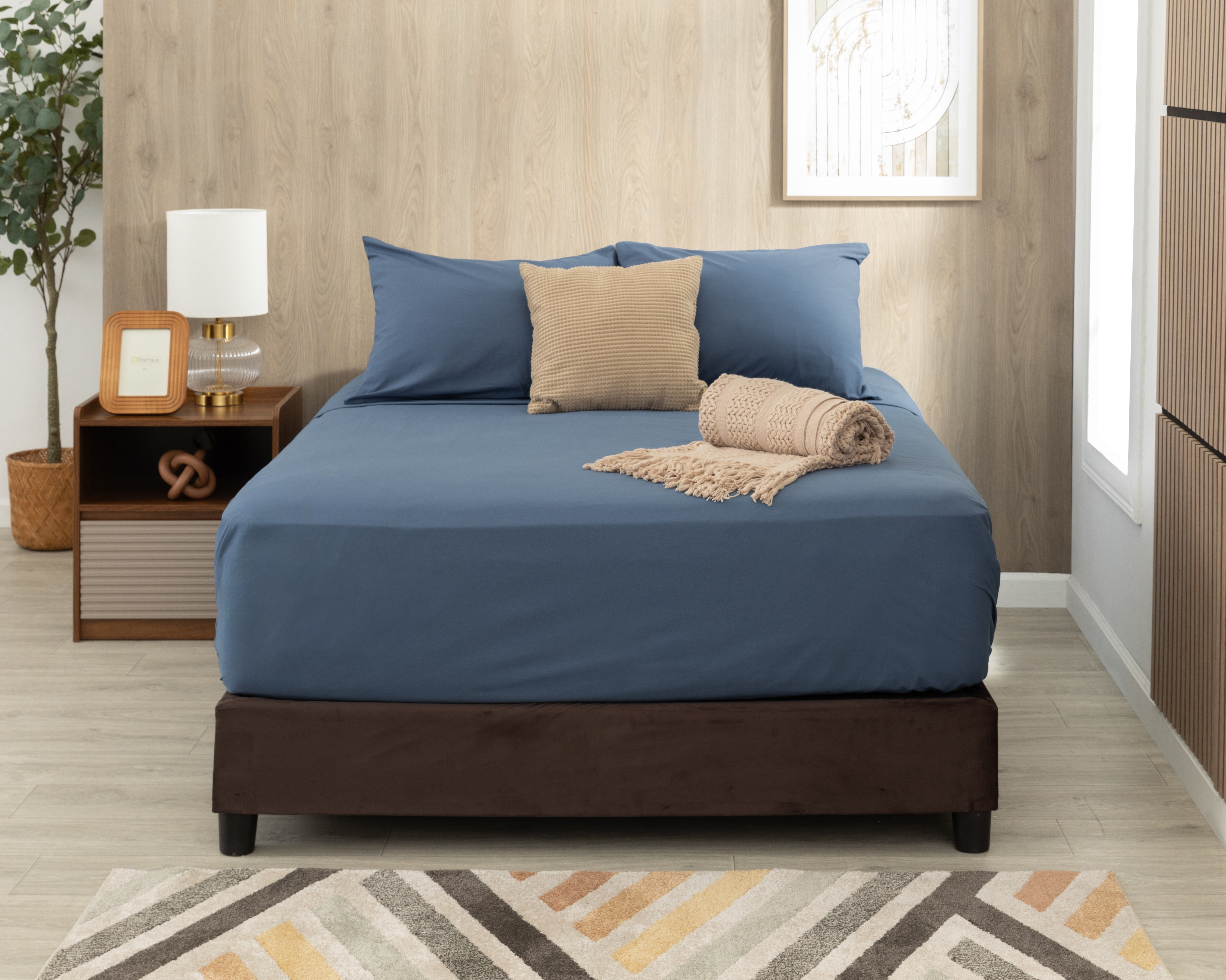 Foto 1 | Foto 1 | Sabana Queen Size con Fundas para Almohada Starhaus Dharma Azul 4 Piezas