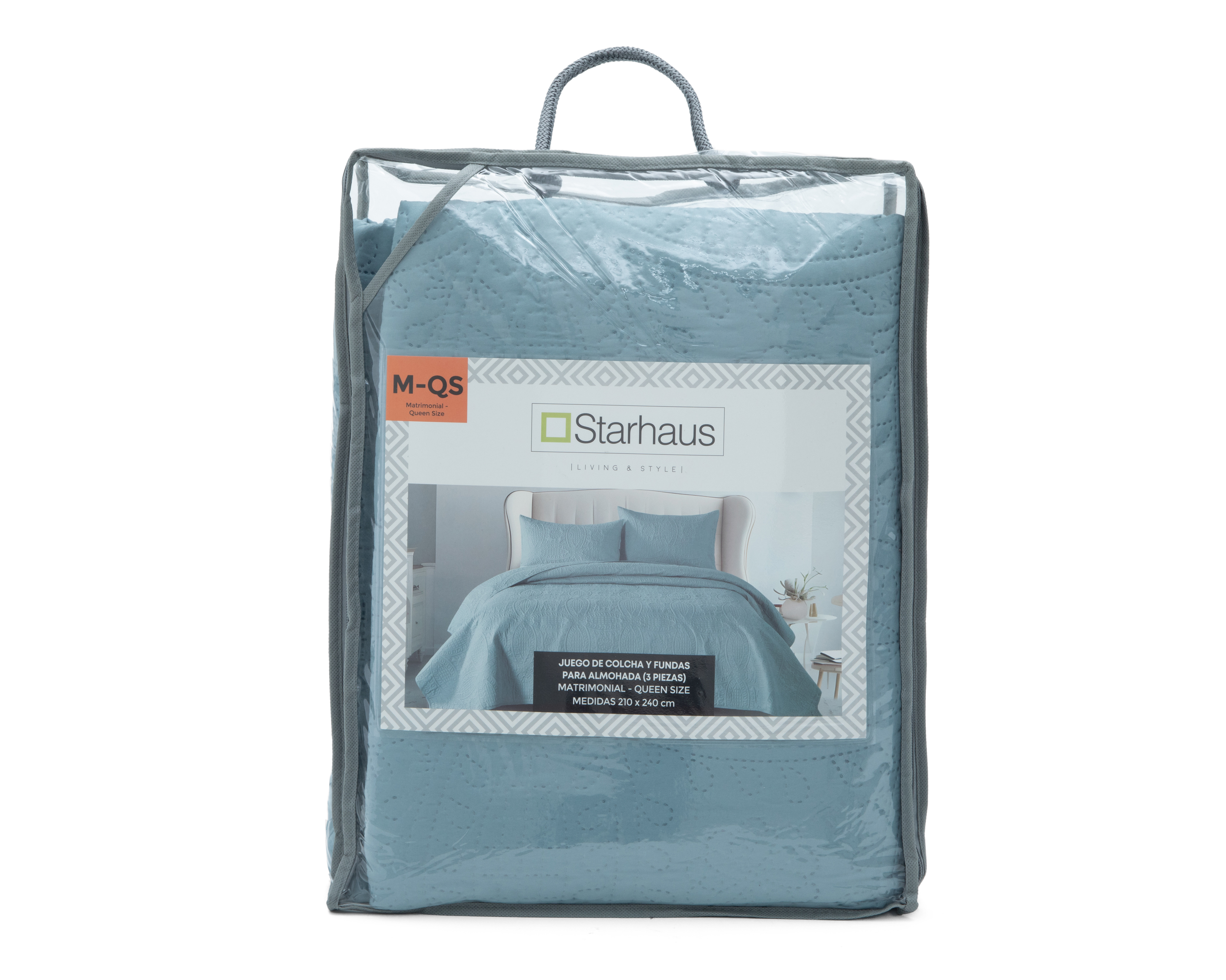 Foto 4 | Foto 4 | Colcha Matrimonial y Queen Size con Fundas para Almohada Starhaus Duquesa 3 Piezas