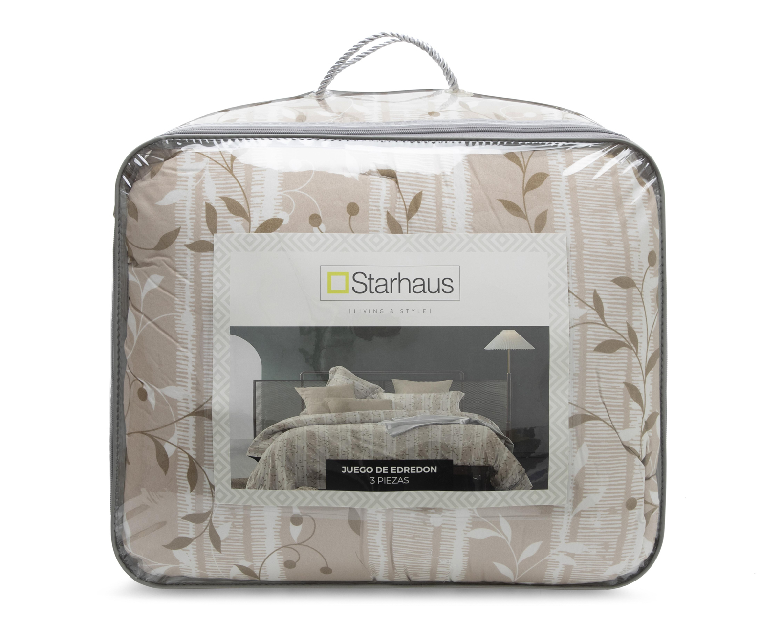 Foto 2 | Foto 2 | Edredón Starhaus Matrimonial Jane Taupé 3 Piezas