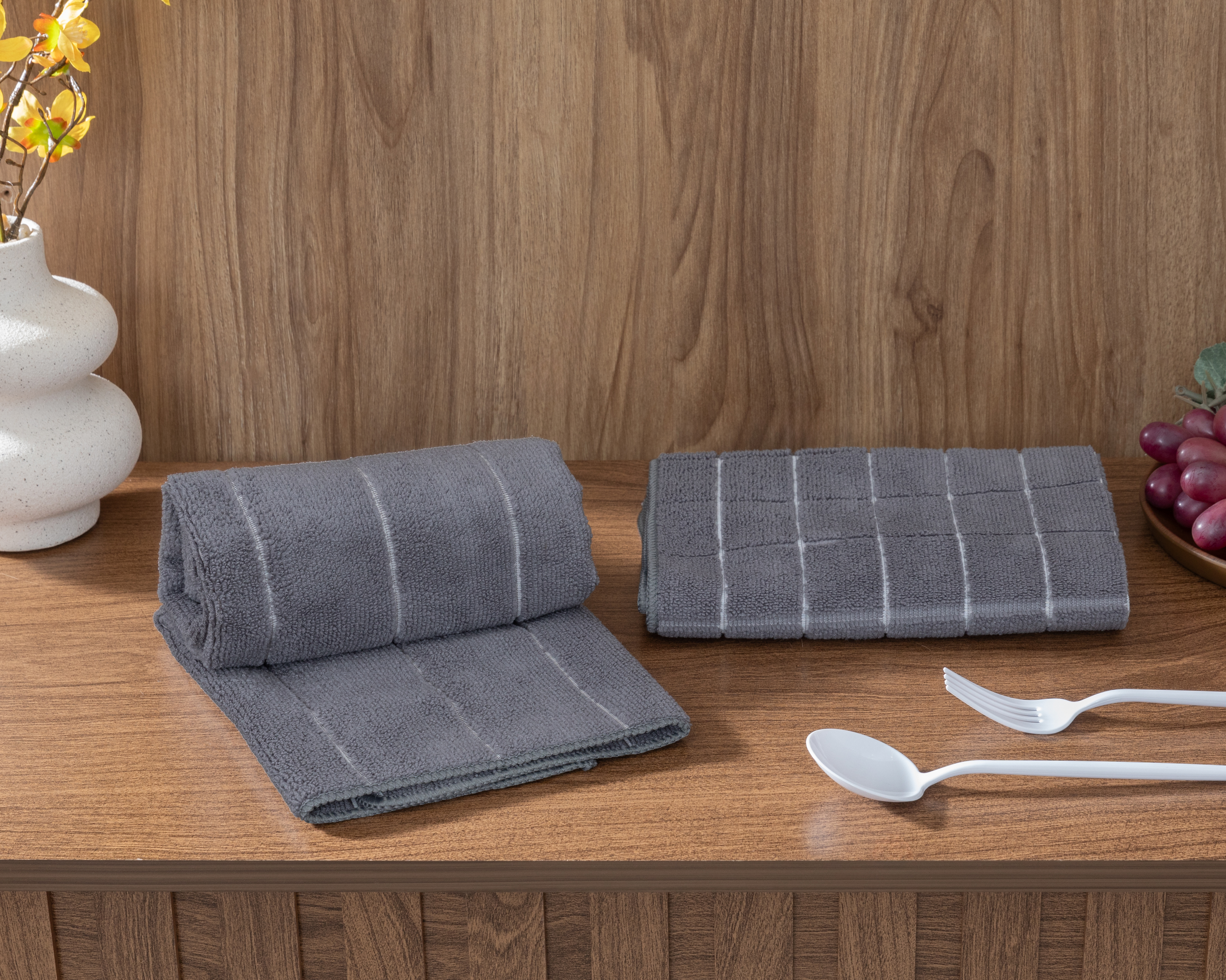 Foto 5 pulgar | Foto 4 | Toalla de Cocina Macedonia Gris 2 Piezas