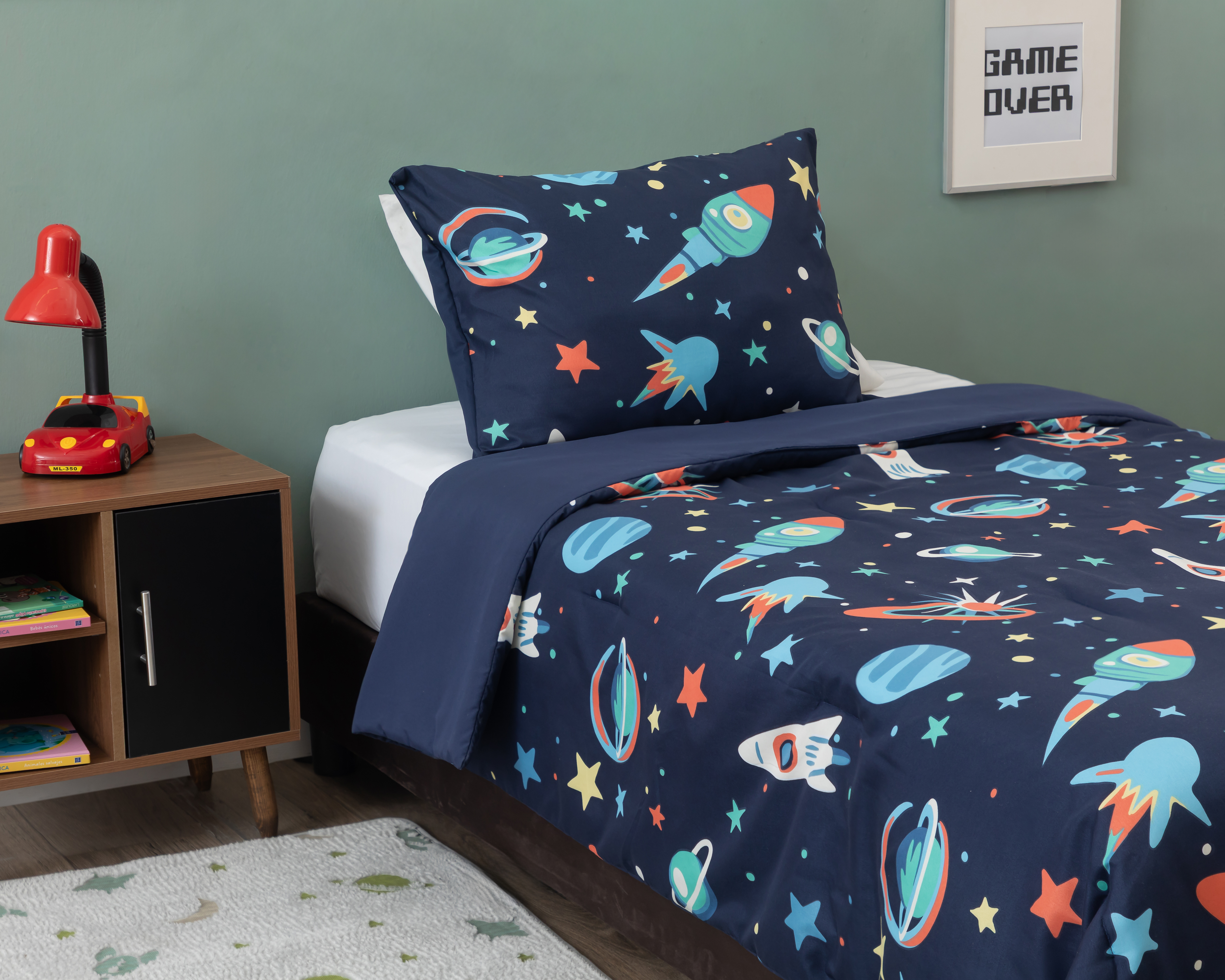 Edredón Individual con Funda para Almohada Starhaus Nolan Azul Marino 2 Piezas