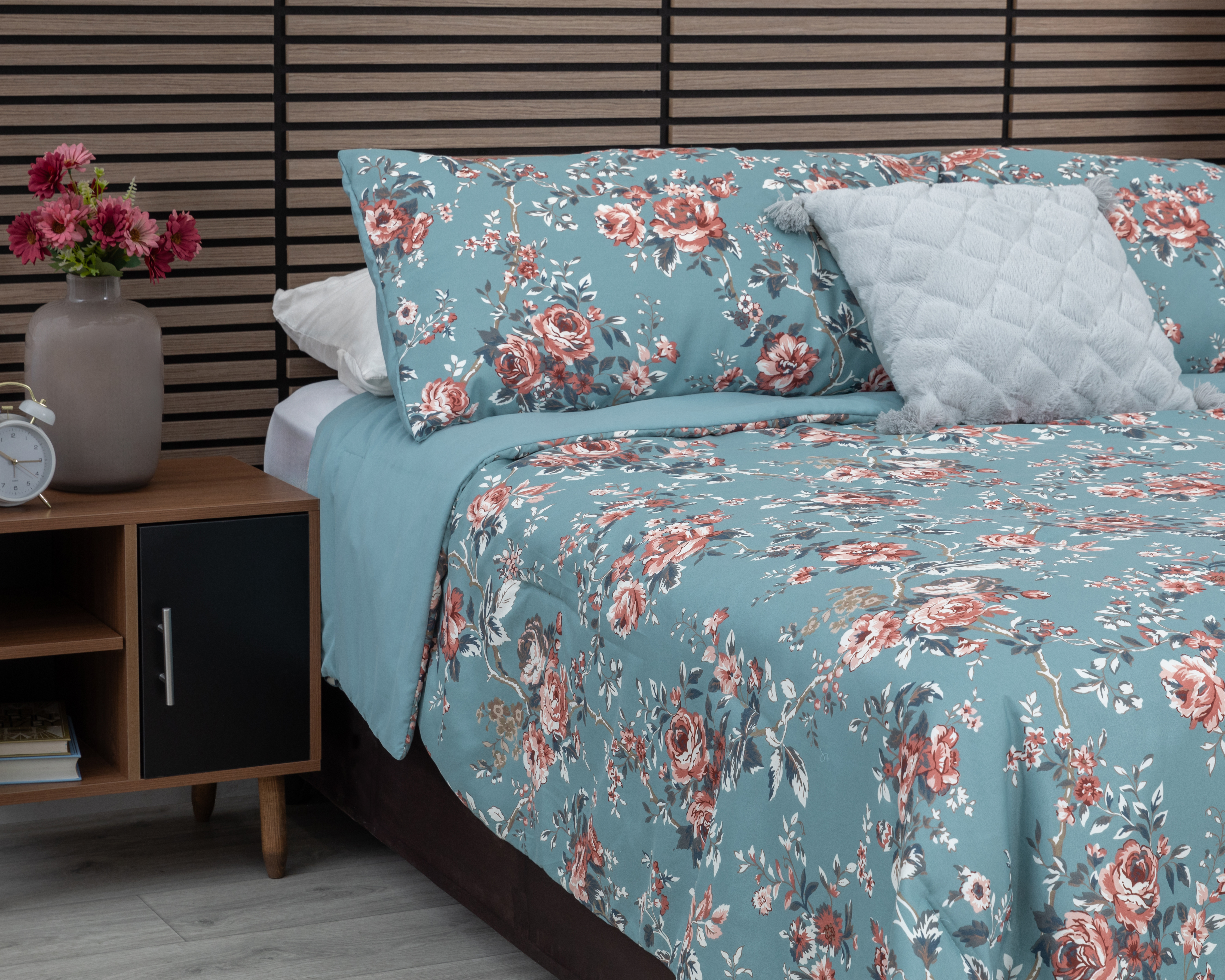 Edredón King Size con Fundas para Almohada Starhaus Xanney Azul 3 Piezas