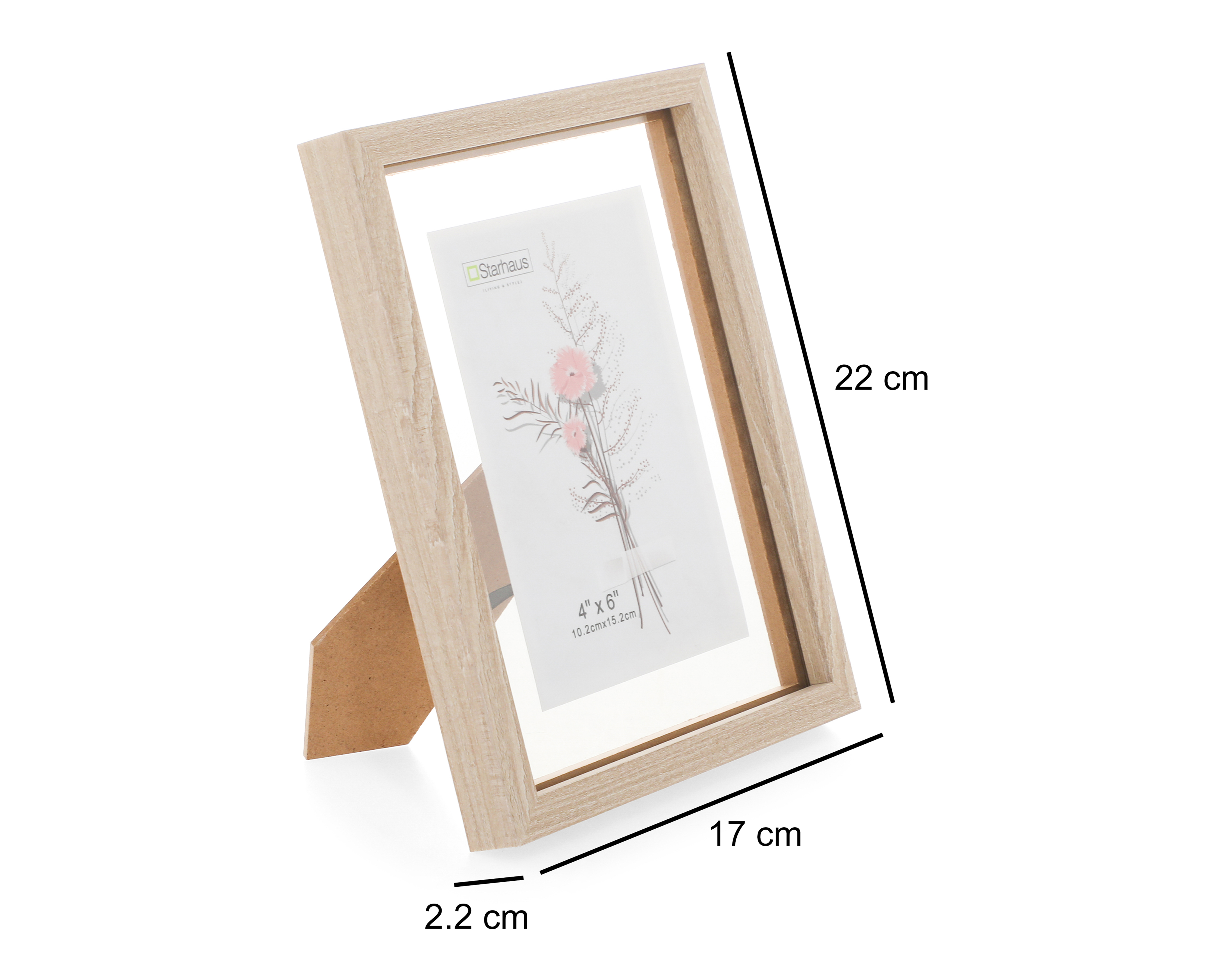 Foto 6 pulgar | Foto 5 | Portarretrato Starhaus de Madera 4 x 6 Pulgadas