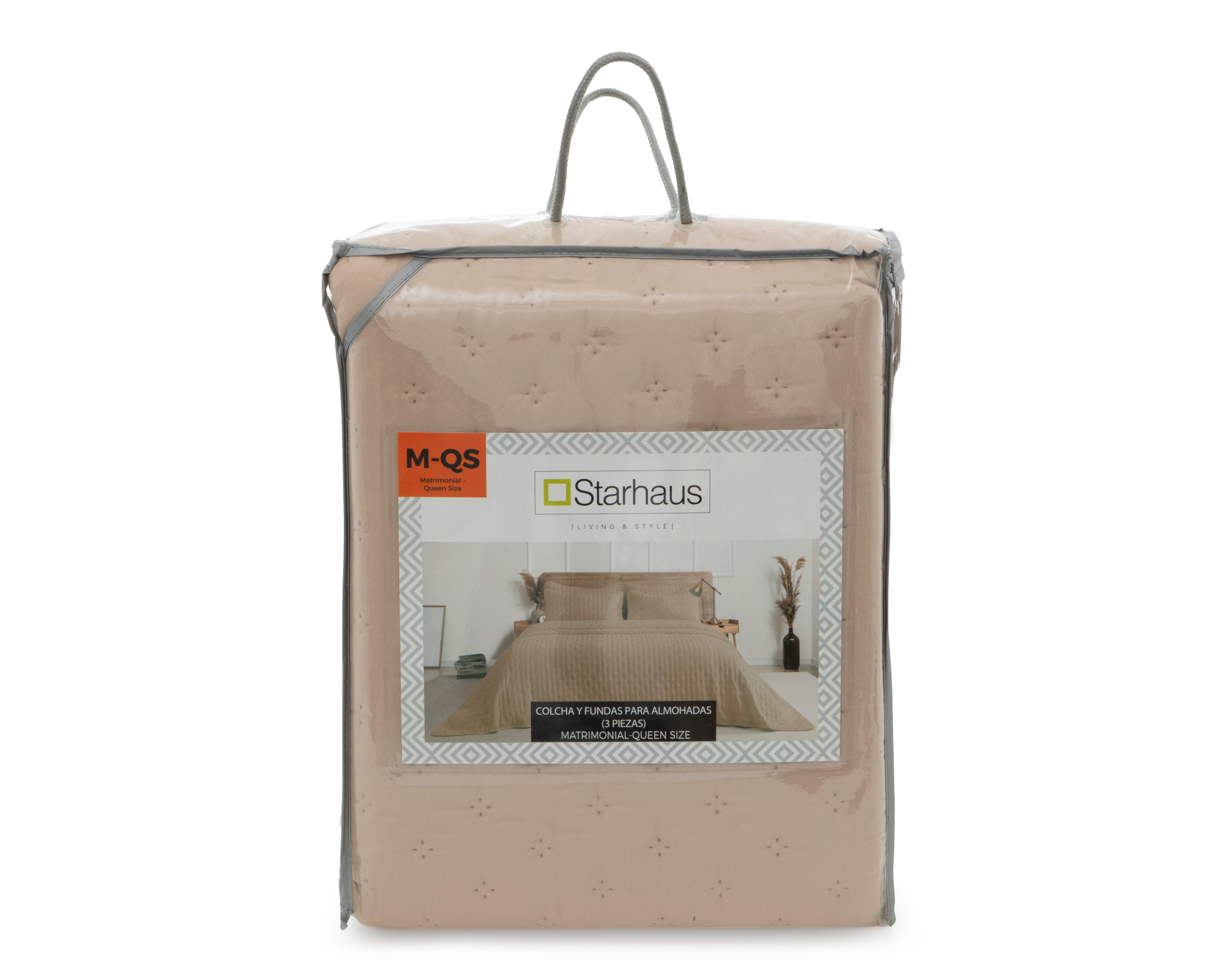 Foto 4 | Foto 4 | Colcha Matrimonial/Queen Size con Fundas para Almohada Starhaus Calma Arena  3 Piezas