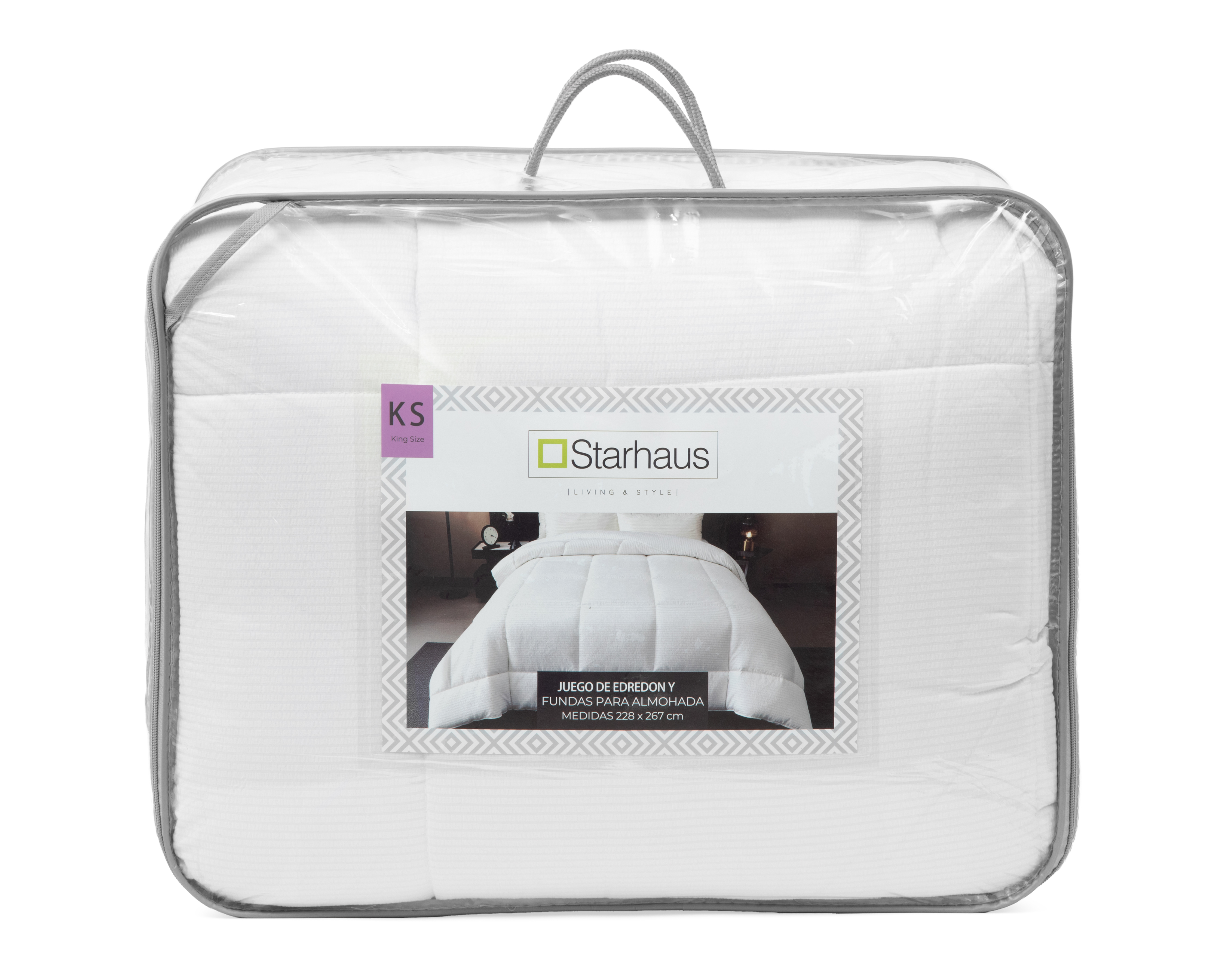 Foto 4 | Foto 4 | Edredón King Size Starhaus Sienna Blanco 3 Piezas