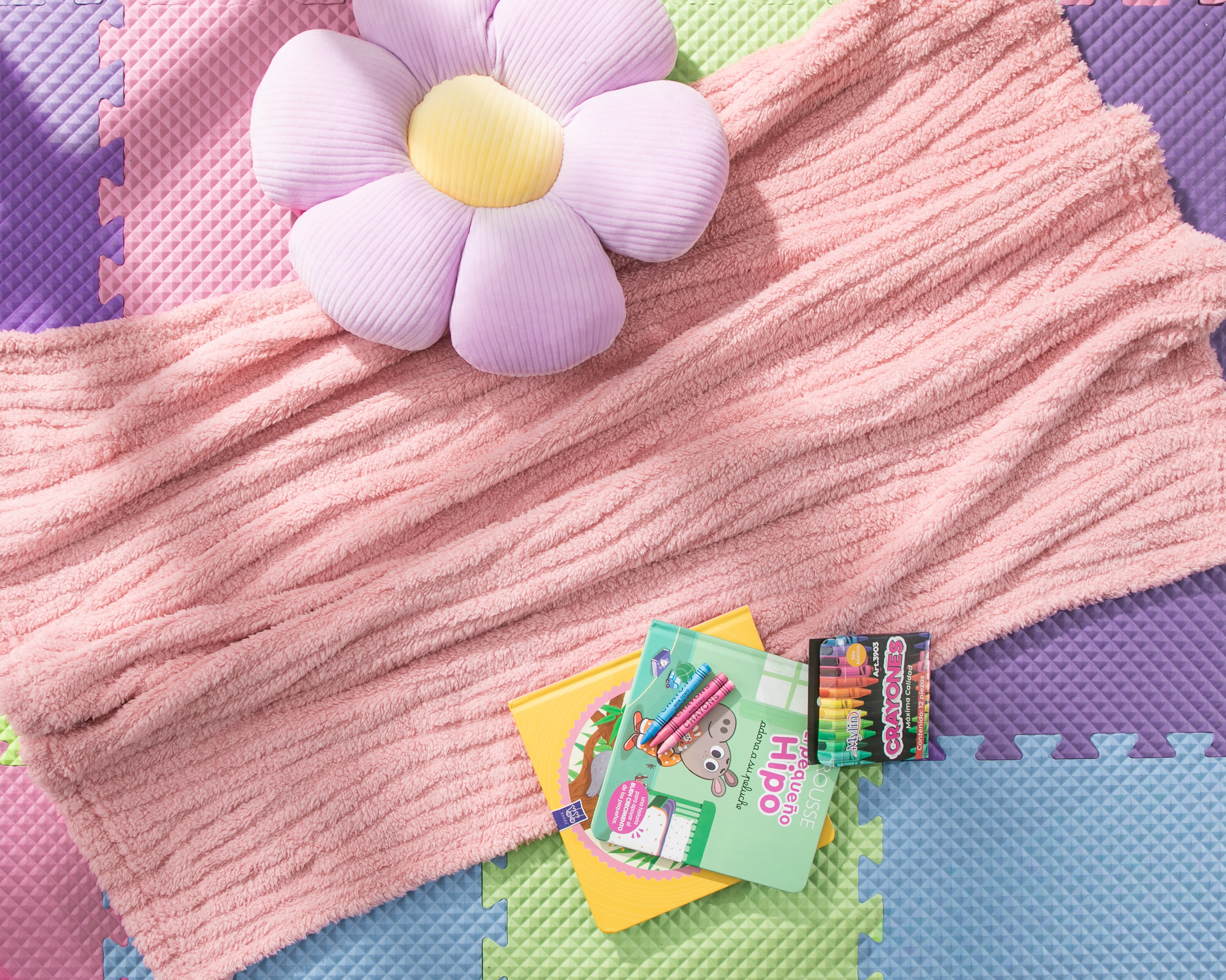 Foto 2 pulgar | Foto 1 | Frazada Individual Baby Colors Vivi Rosa