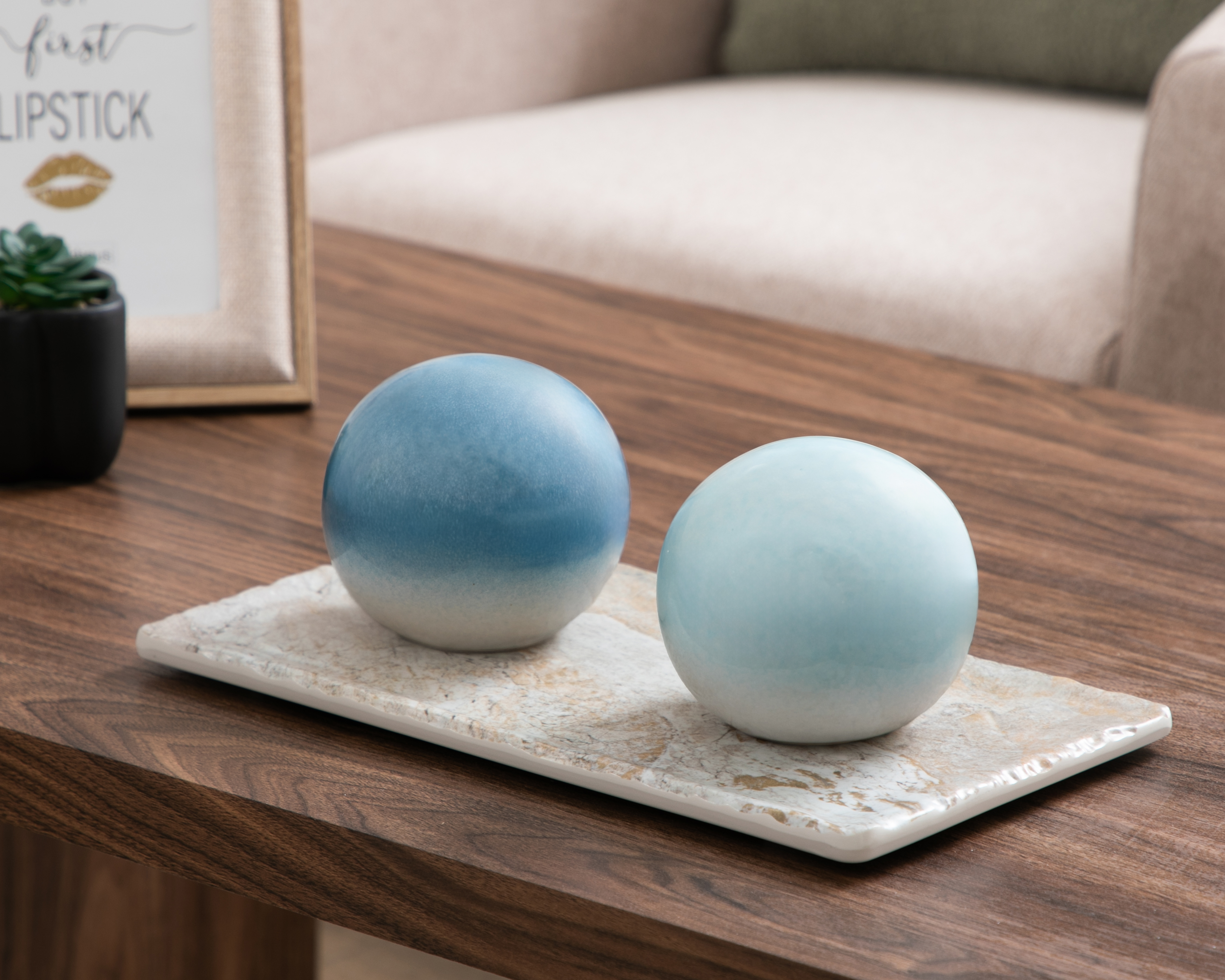 Foto 5 pulgar | Foto 4 | Escultura de Esfera Atlanti de Cerámica 2 Piezas