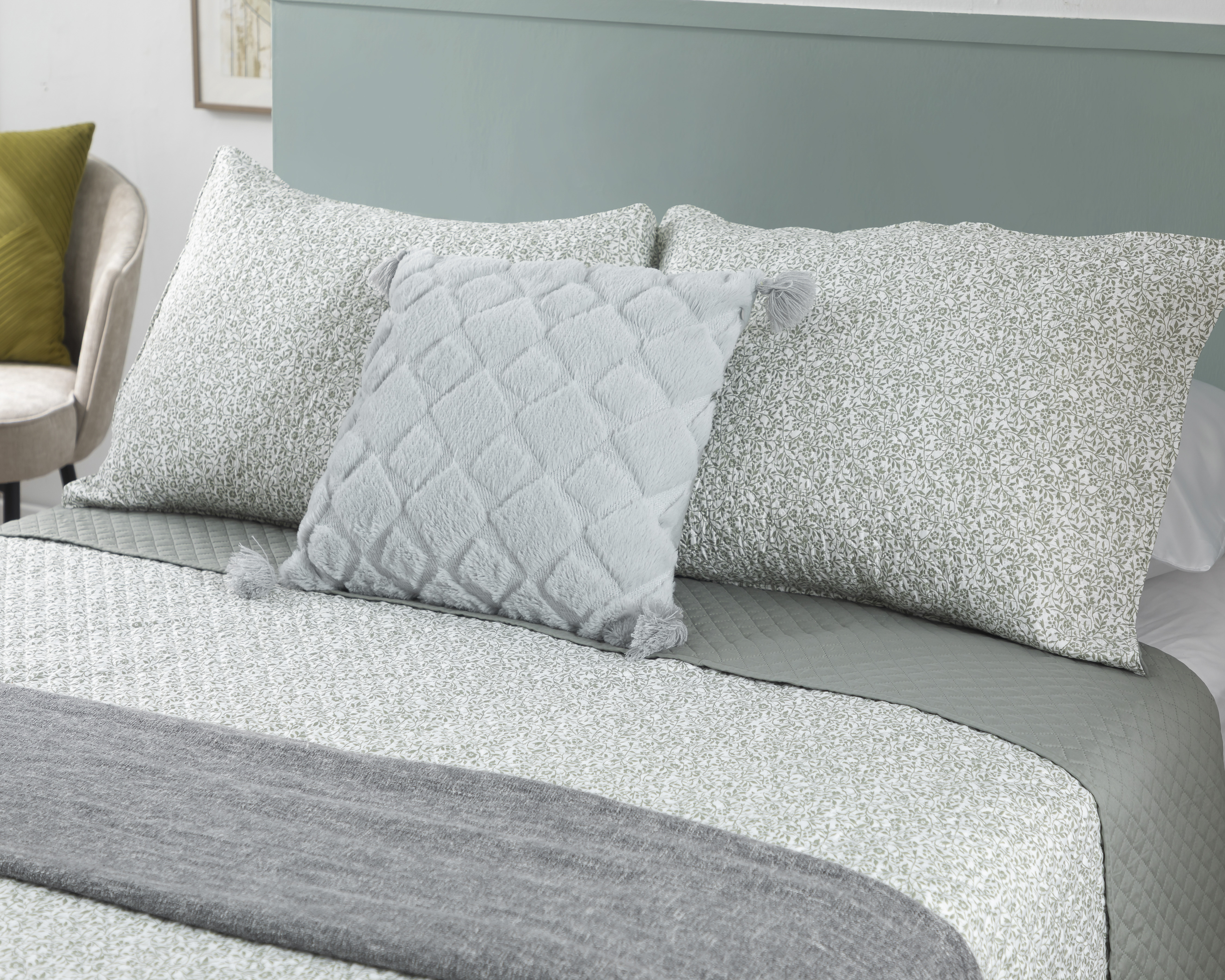 Colcha King Size con Fundas para Almohada Starhaus Olivino Blanca 3 Piezas