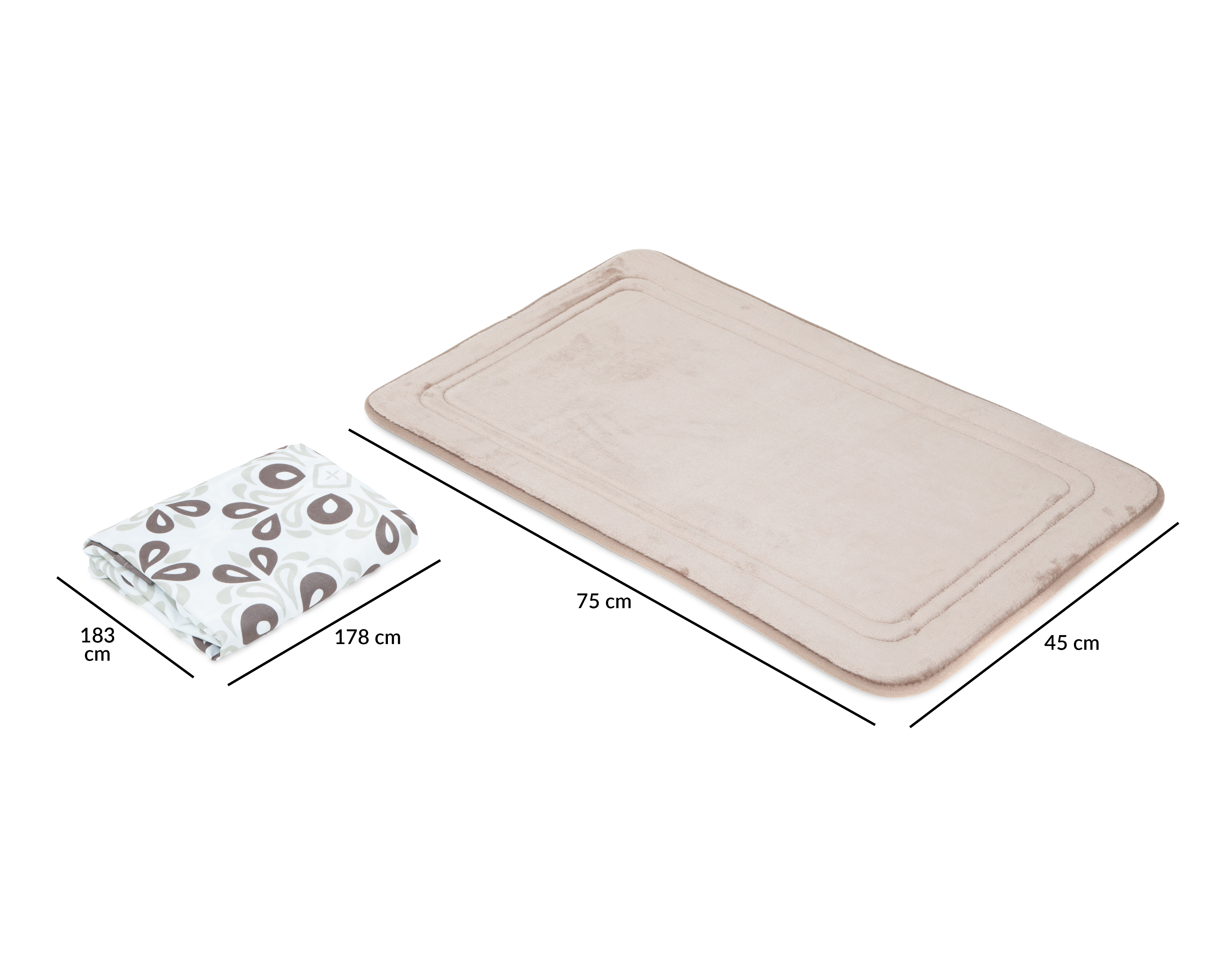 Foto 7 | Foto 7 | Cortina y Tapete para Baño Starhaus Beige 2 Piezas