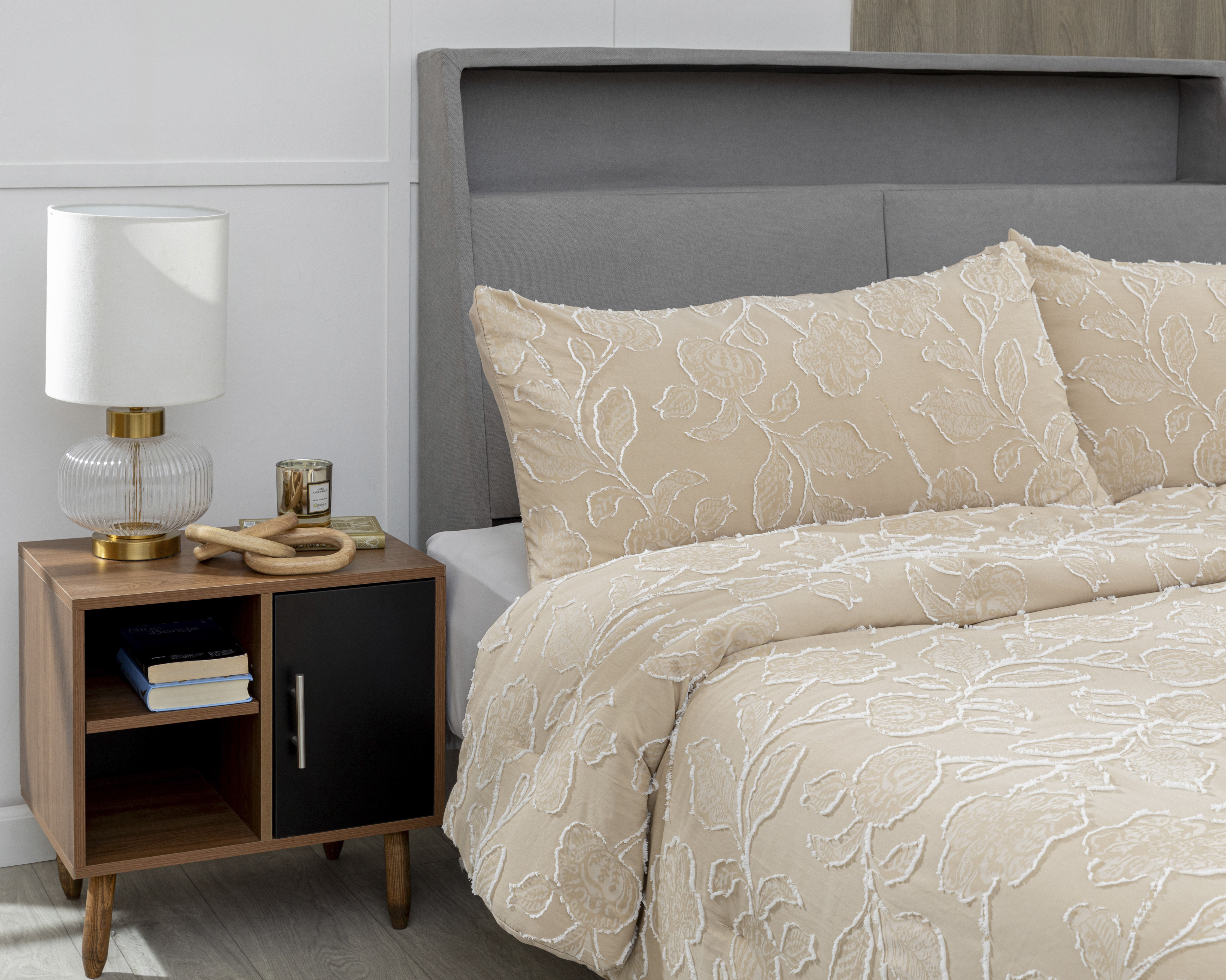 Edredón King Size con Fundas para Almohada Starhaus Ofelia Beige 3 Piezas