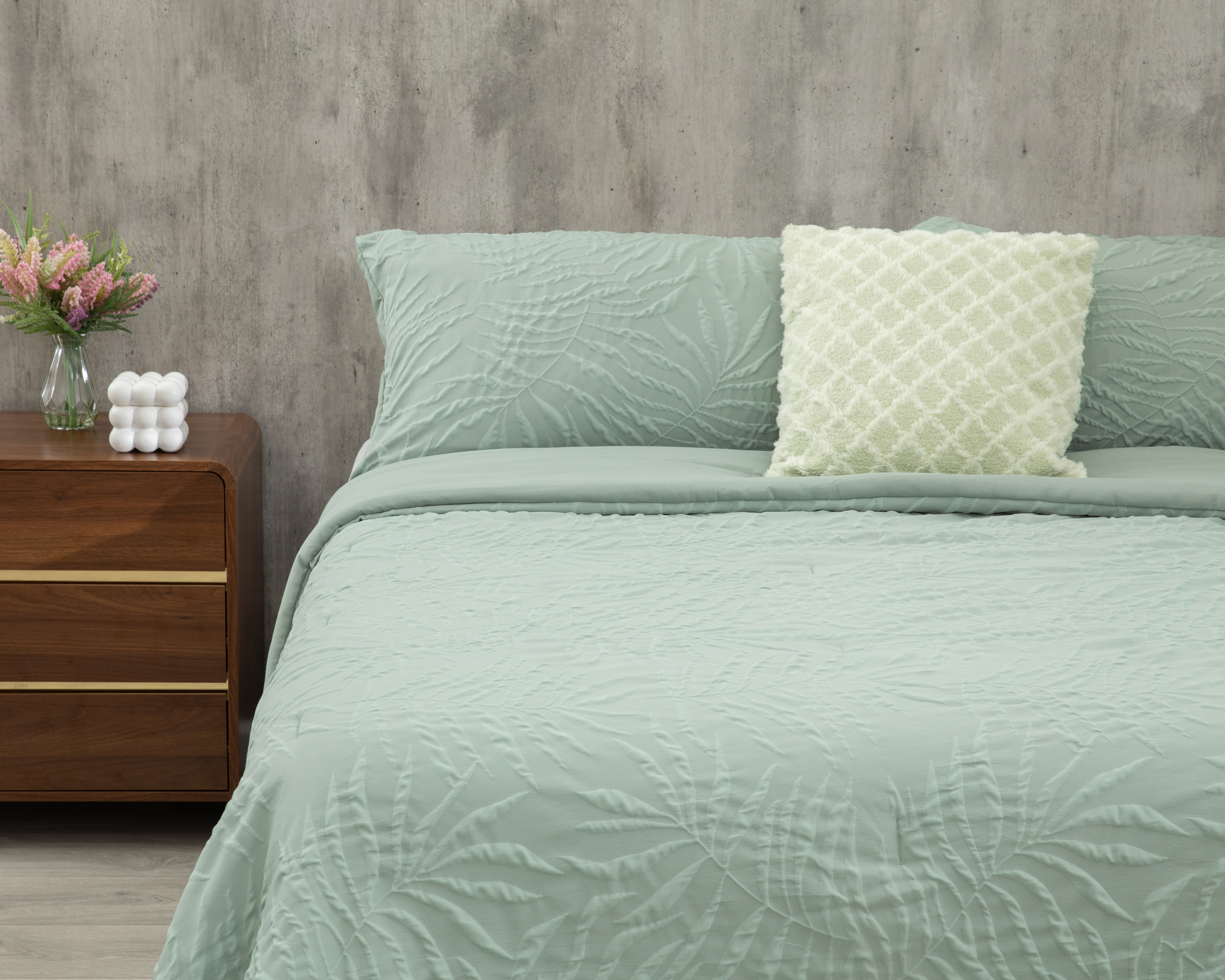 Foto 2 | Foto 1 | Edredón King Size con Fundas para Almohada Starhaus Comala Verde 3 Piezas