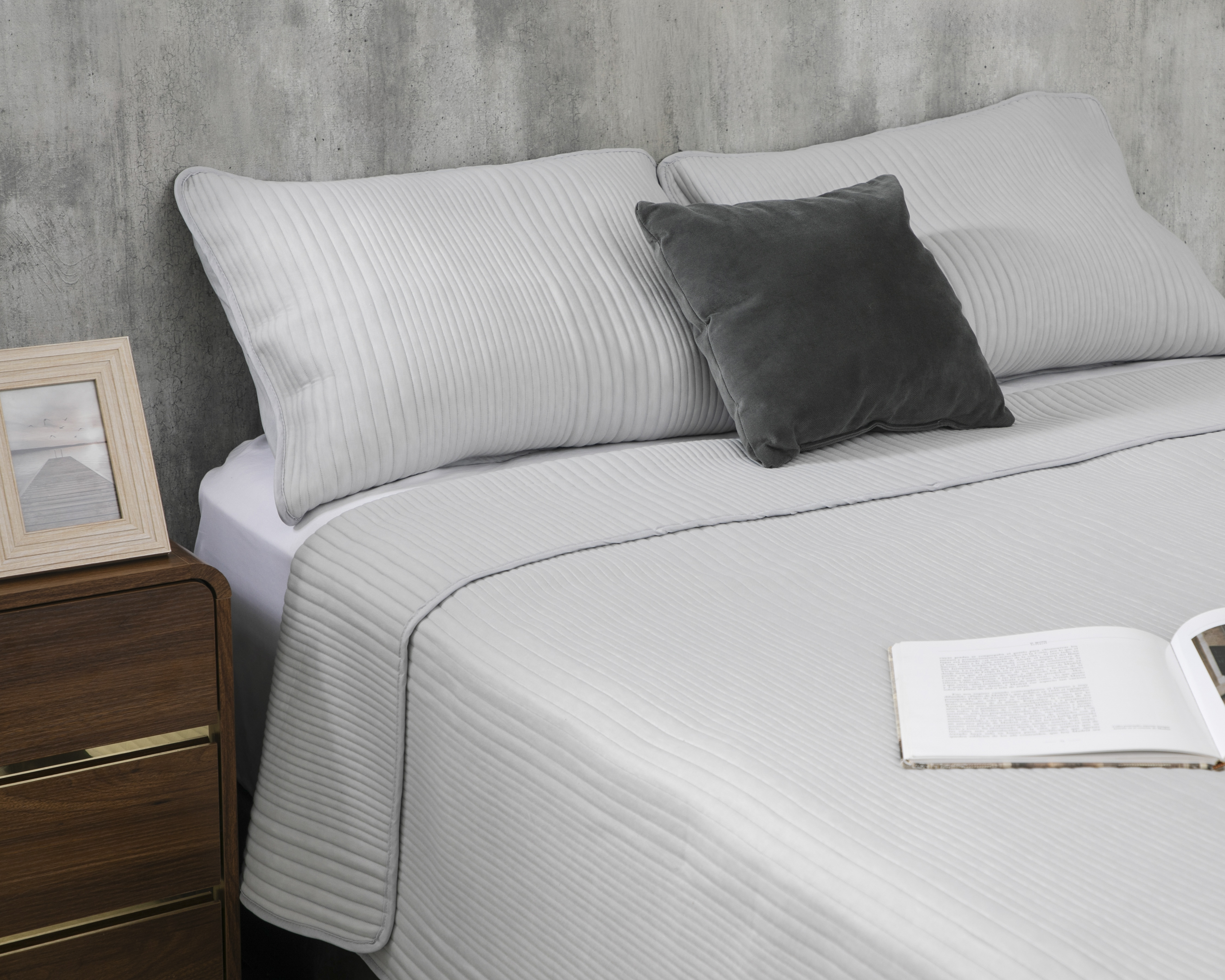 Foto 1 | Foto 1 | Edredón Matrimonial-Queen Size con Fundas para Almohada Starhaus Deva Gris 3 Piezas