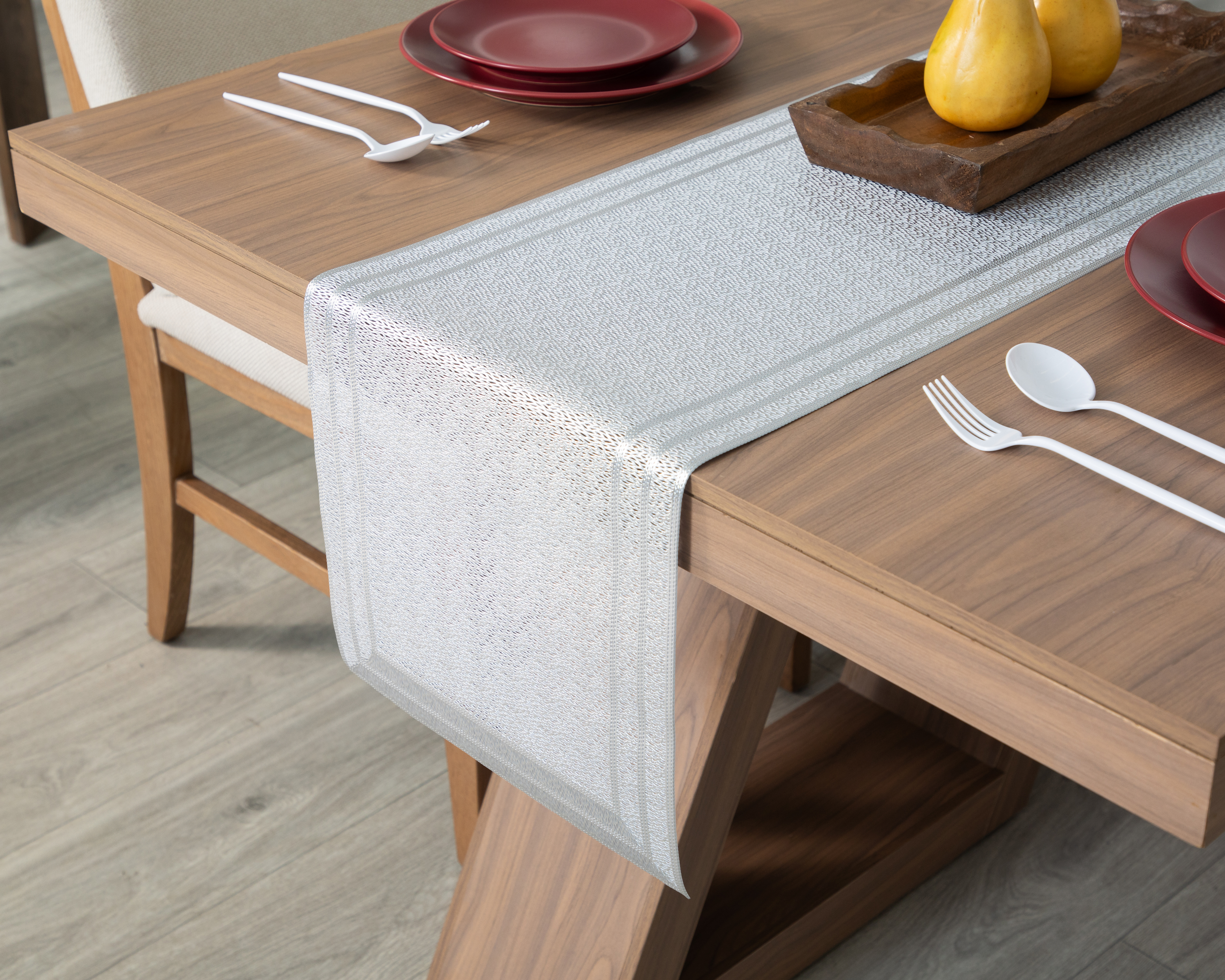 Foto 2 pulgar | Foto 1 | Camino de Mesa Plateado Starhaus Liberia 33 x 181 cm