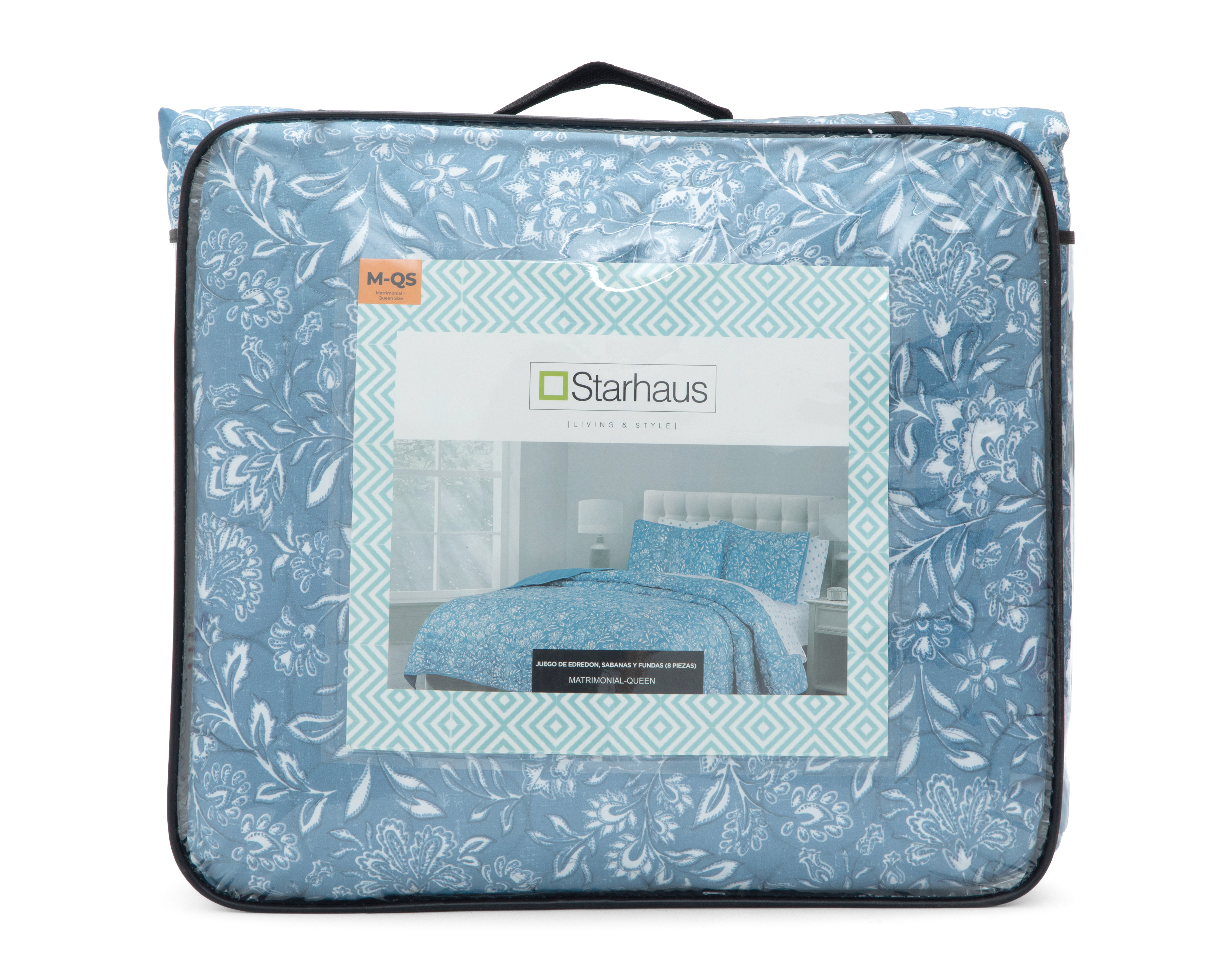 Foto 5 | Foto 5 | Edredón Matrimonial-Queen Size Starhaus Catherine Azul 8 Piezas