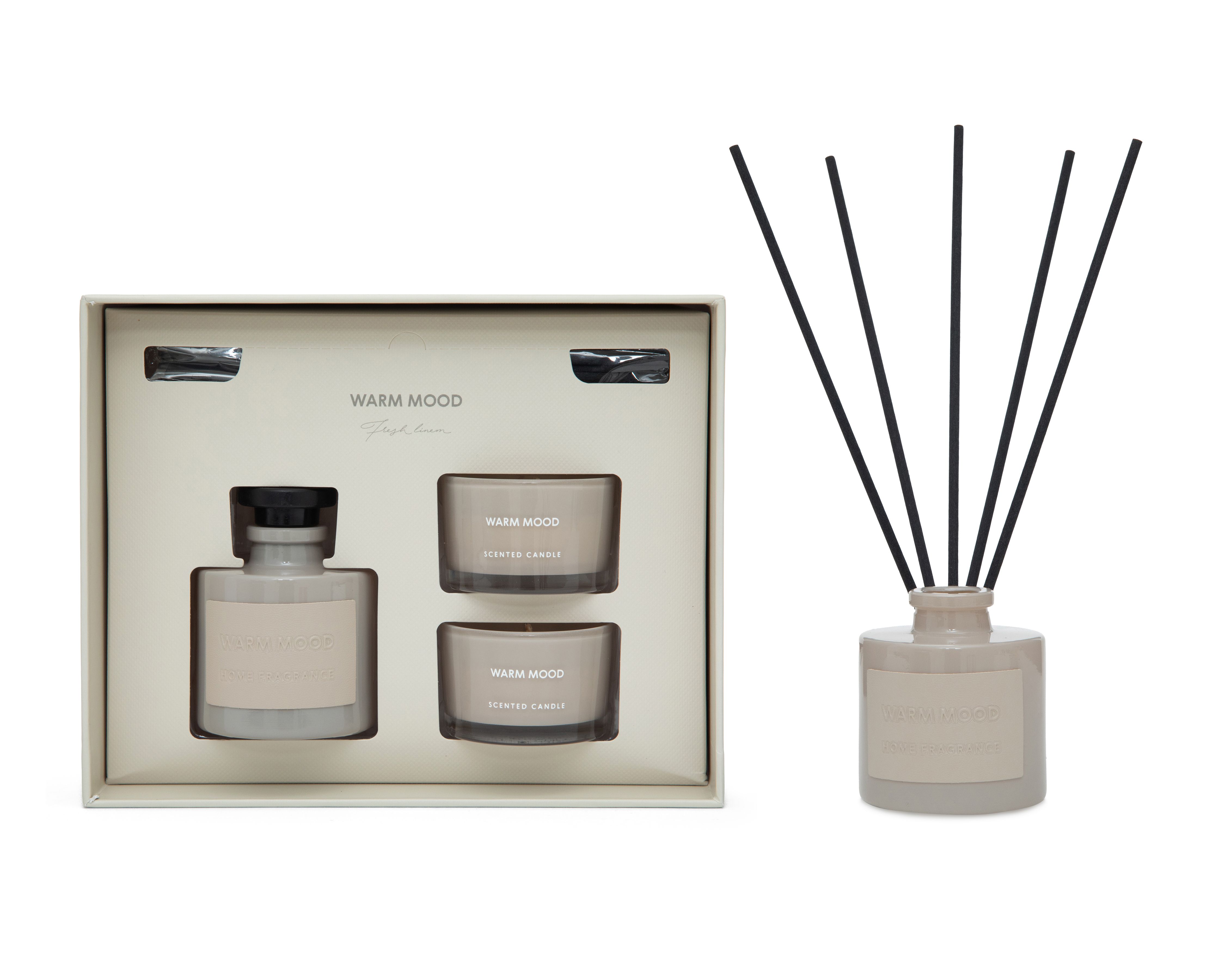 Foto 4 | Foto 4 | Set de Difusor y Vela Aromática Starhaus Lino Fresco 3 Piezas