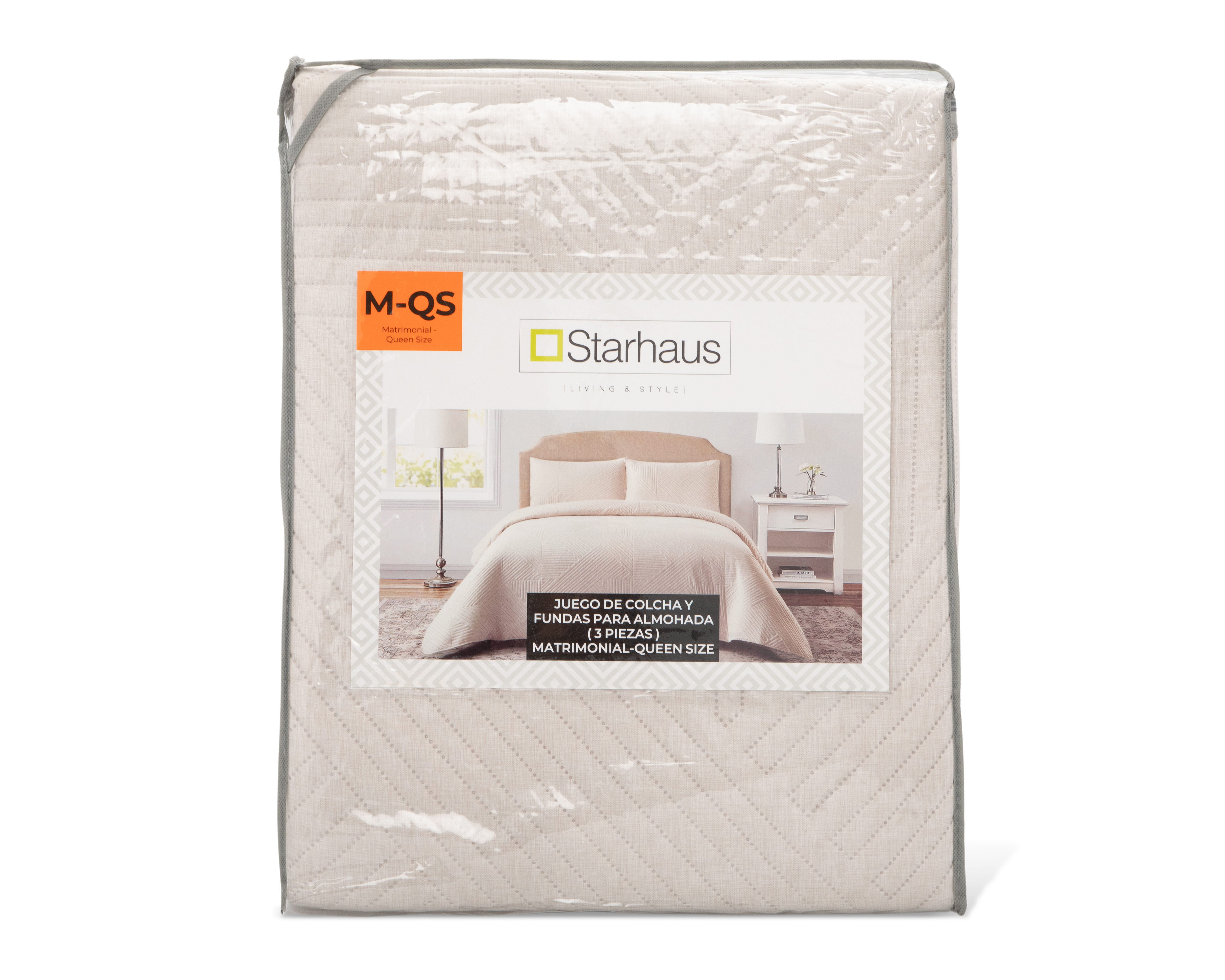 Foto 5 pulgar | Foto 4 | Colcha Matrimonial/Queen Size con Fundas para Almohada Starhaus Guiza Arena 3 Piezas