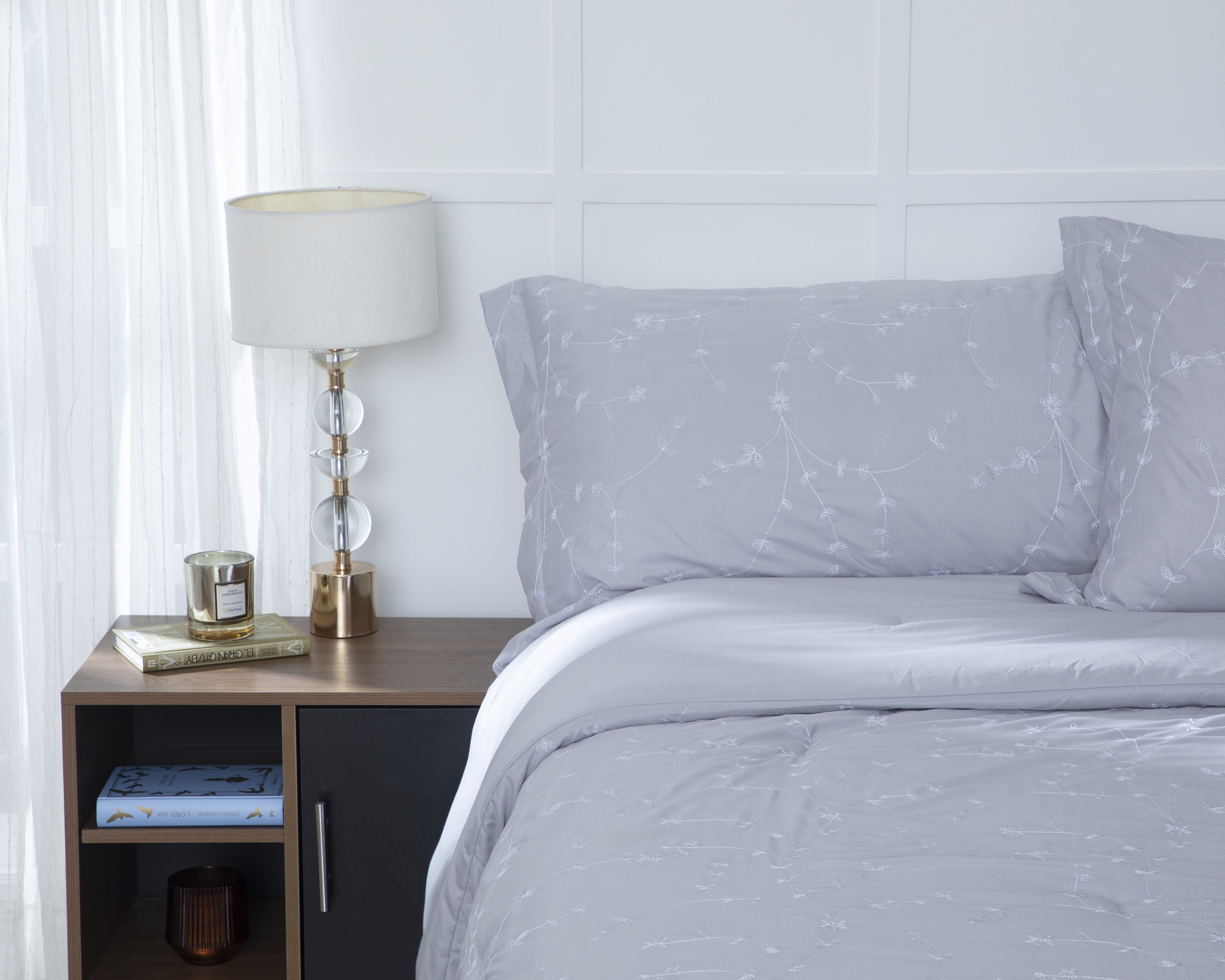 Foto 1 | Foto 1 | Edredón King Size con Fundas para Almohada Starhaus Paola Gris 3 Piezas
