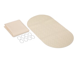 Cortina y Tapete de Baño Starhaus Beige 2 Piezas