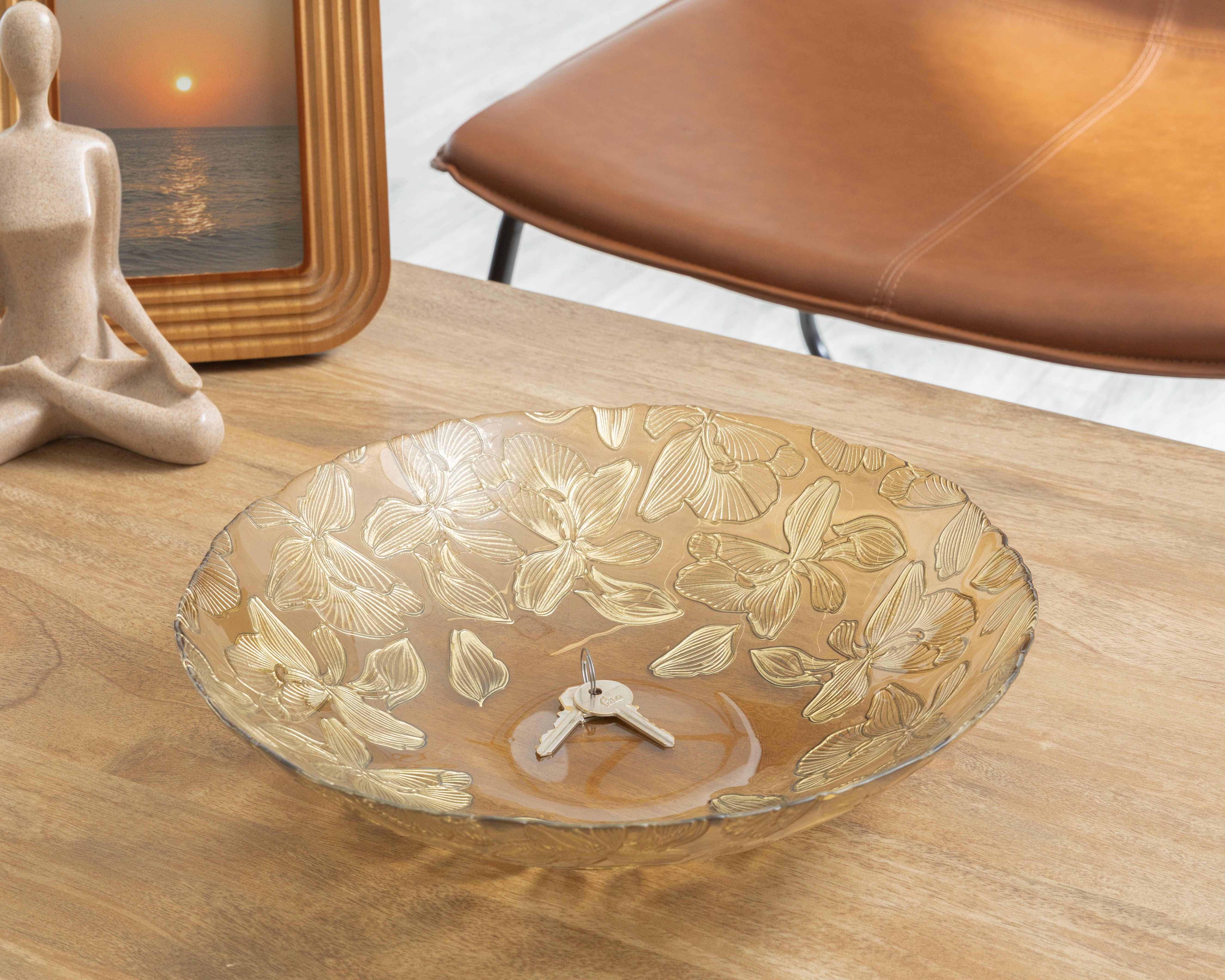 Foto 4 | Foto 4 | Platón Decorativo Redondo Traique de Vidrio