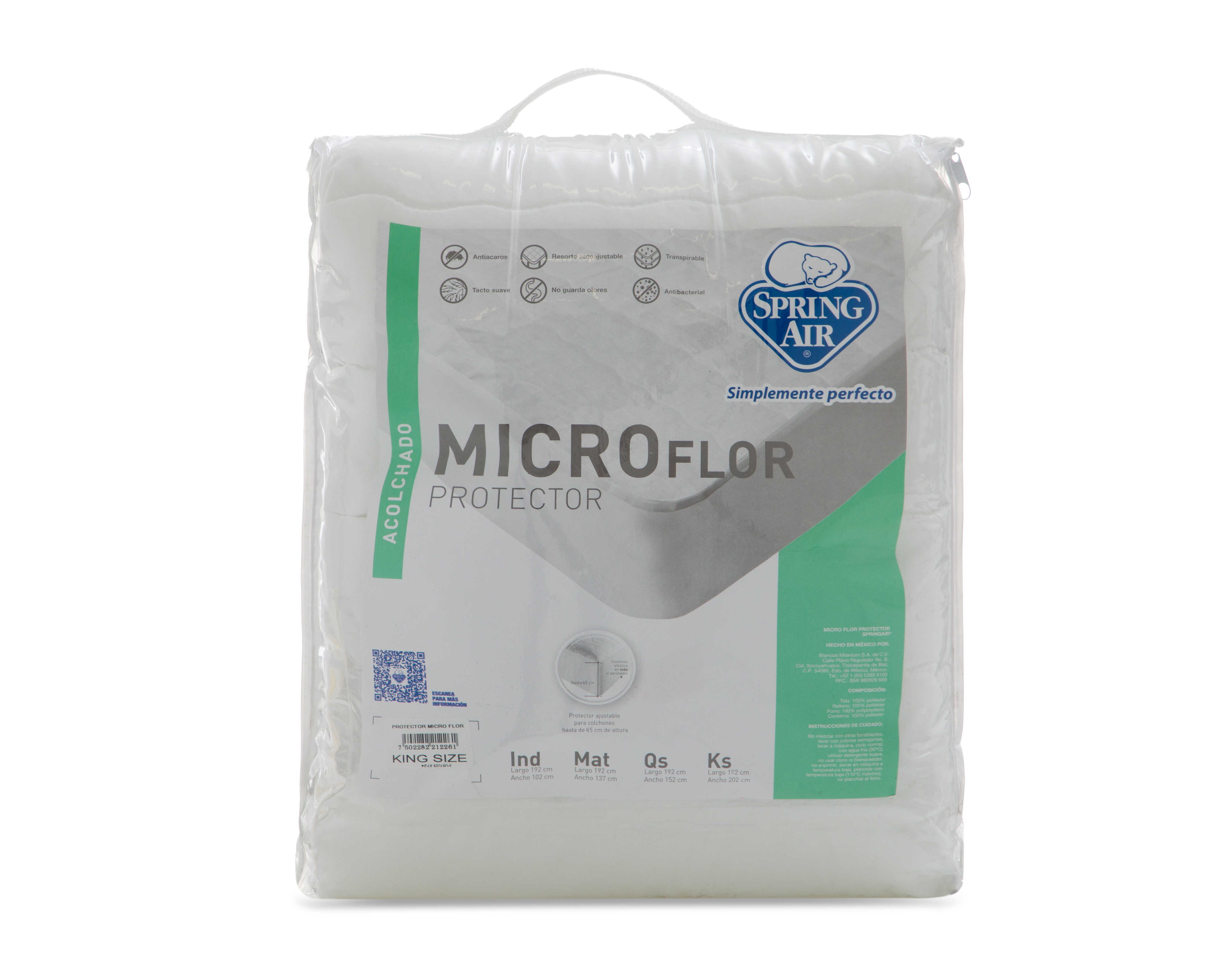 Foto 4 | Foto 4 | Cubrecolchón King Size Spring Air Microflor