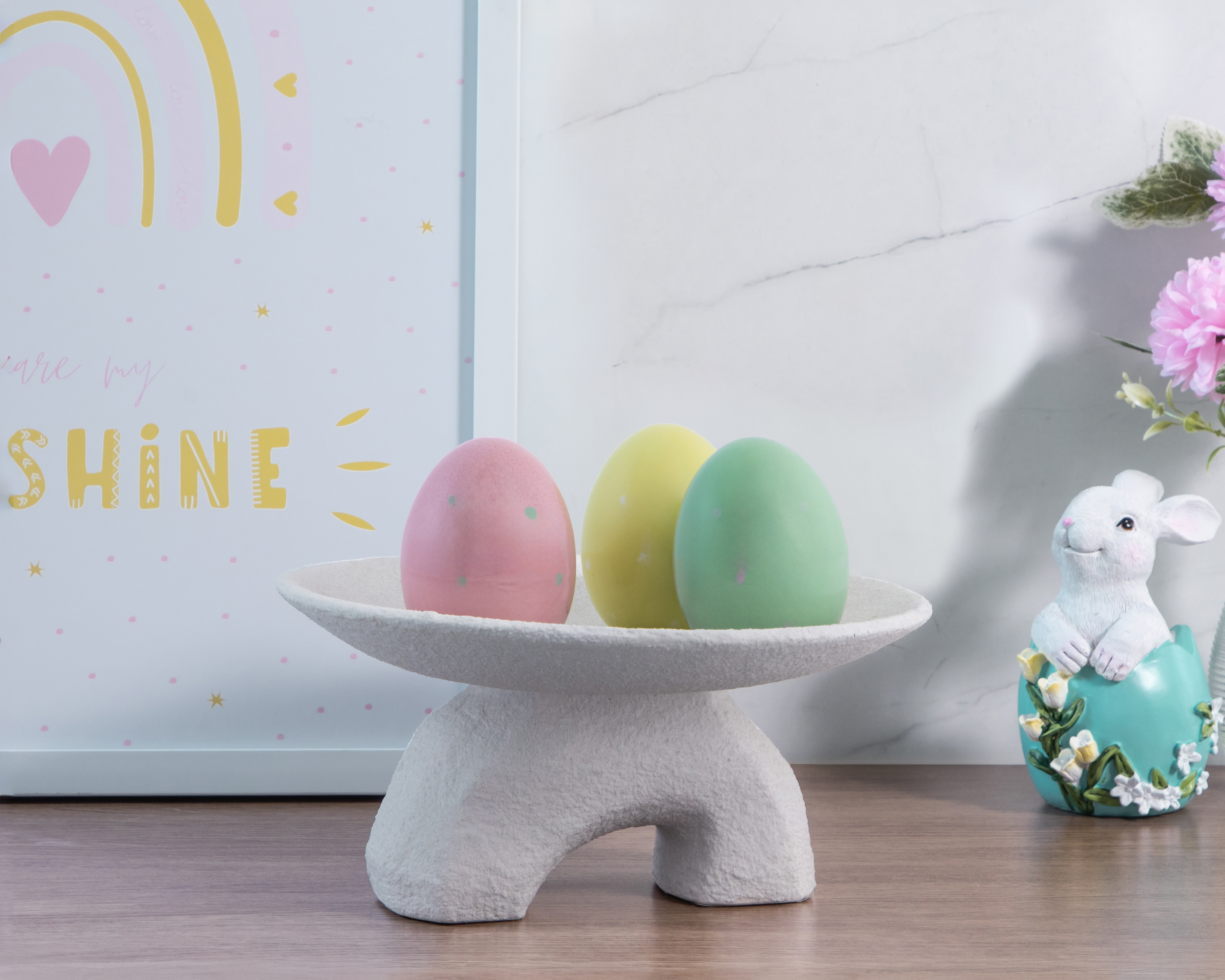 Foto 4 | Foto 4 | Escultura de Huevo de Pascua Megdn de Cerámica 3 Piezas