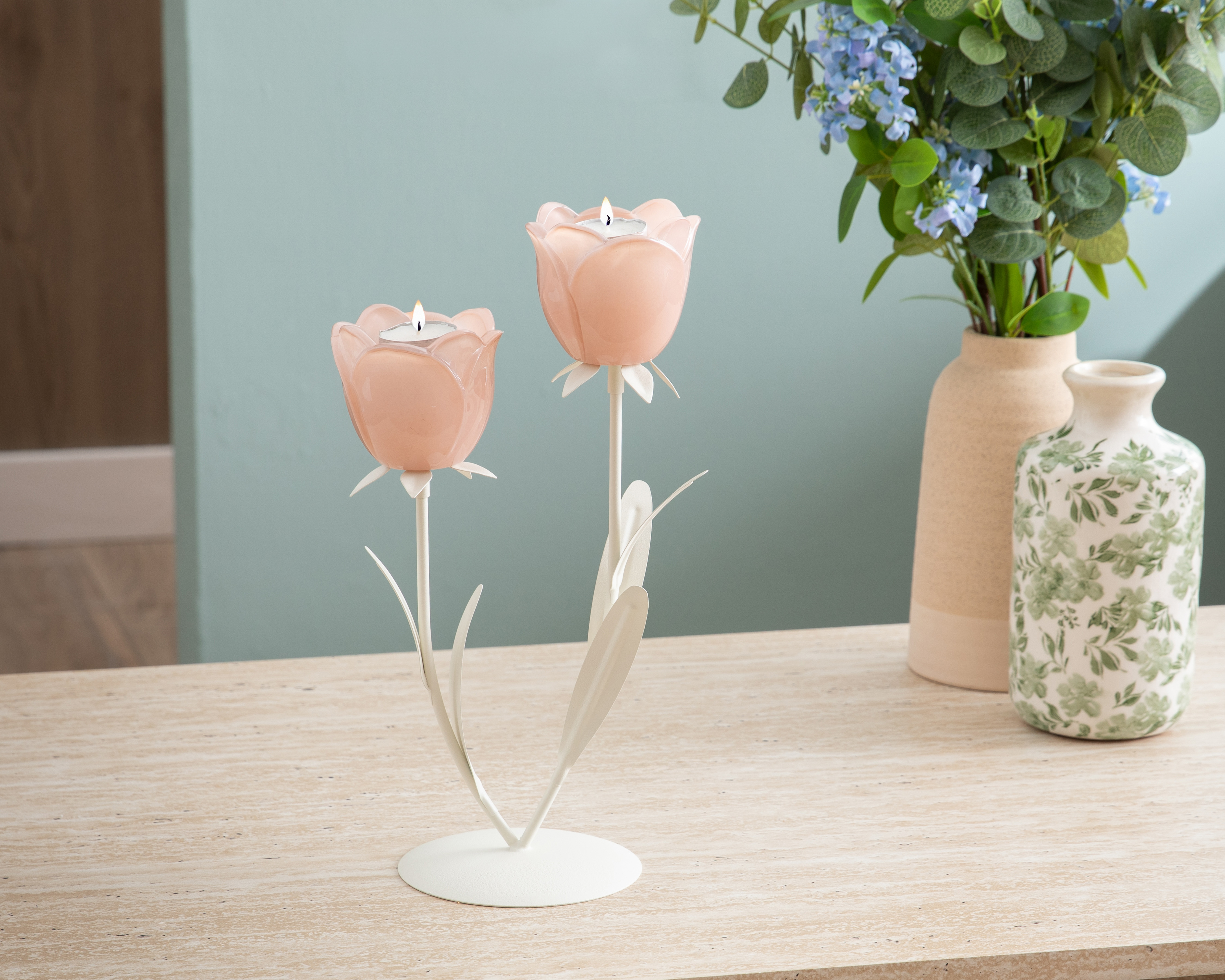 Foto 5 | Foto 5 | Candelabro de Flor Bruma de Vidrio