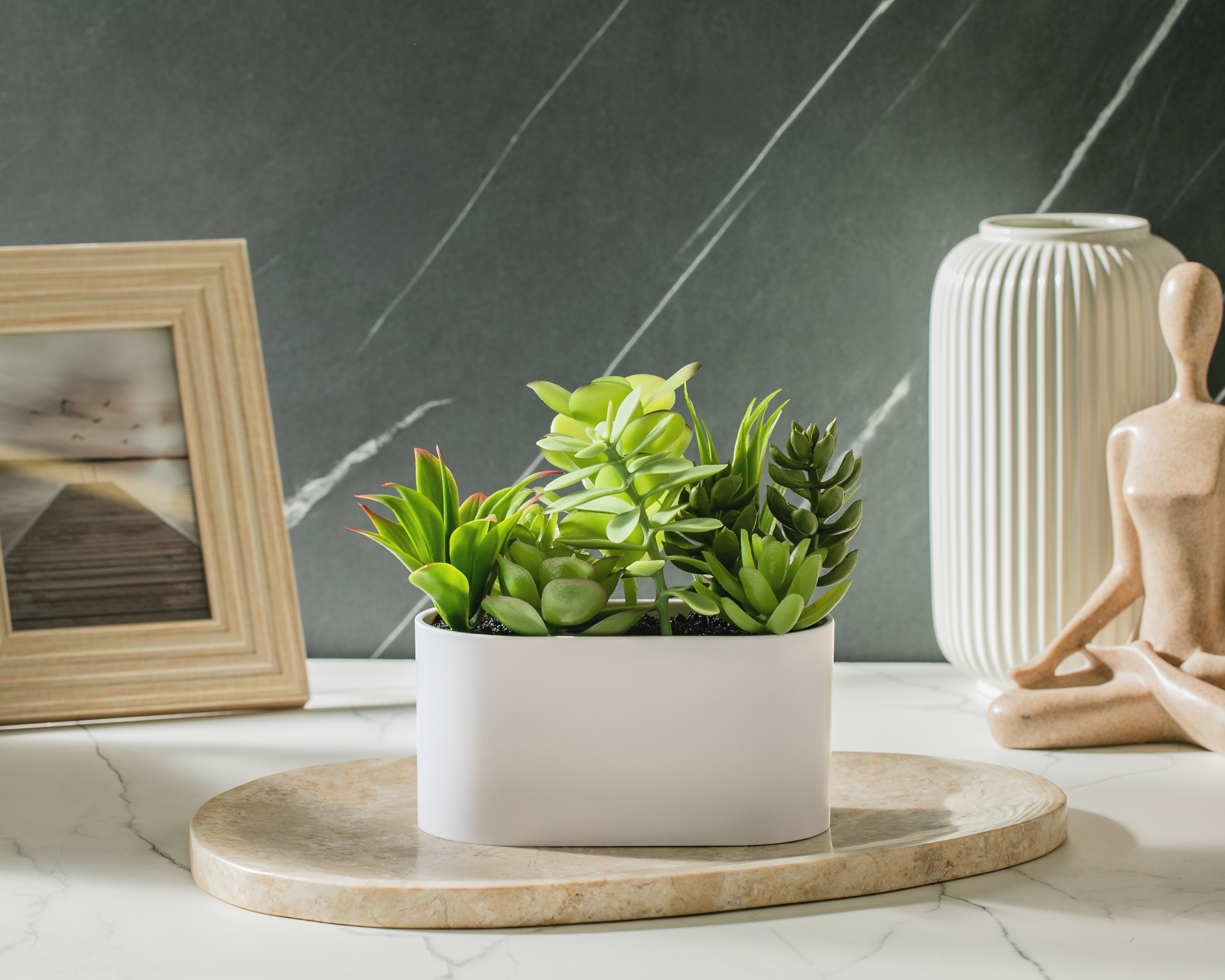 Foto 5 pulgar | Foto 4 | Suculenta Artificial con Maceta Starhaus 18 cm