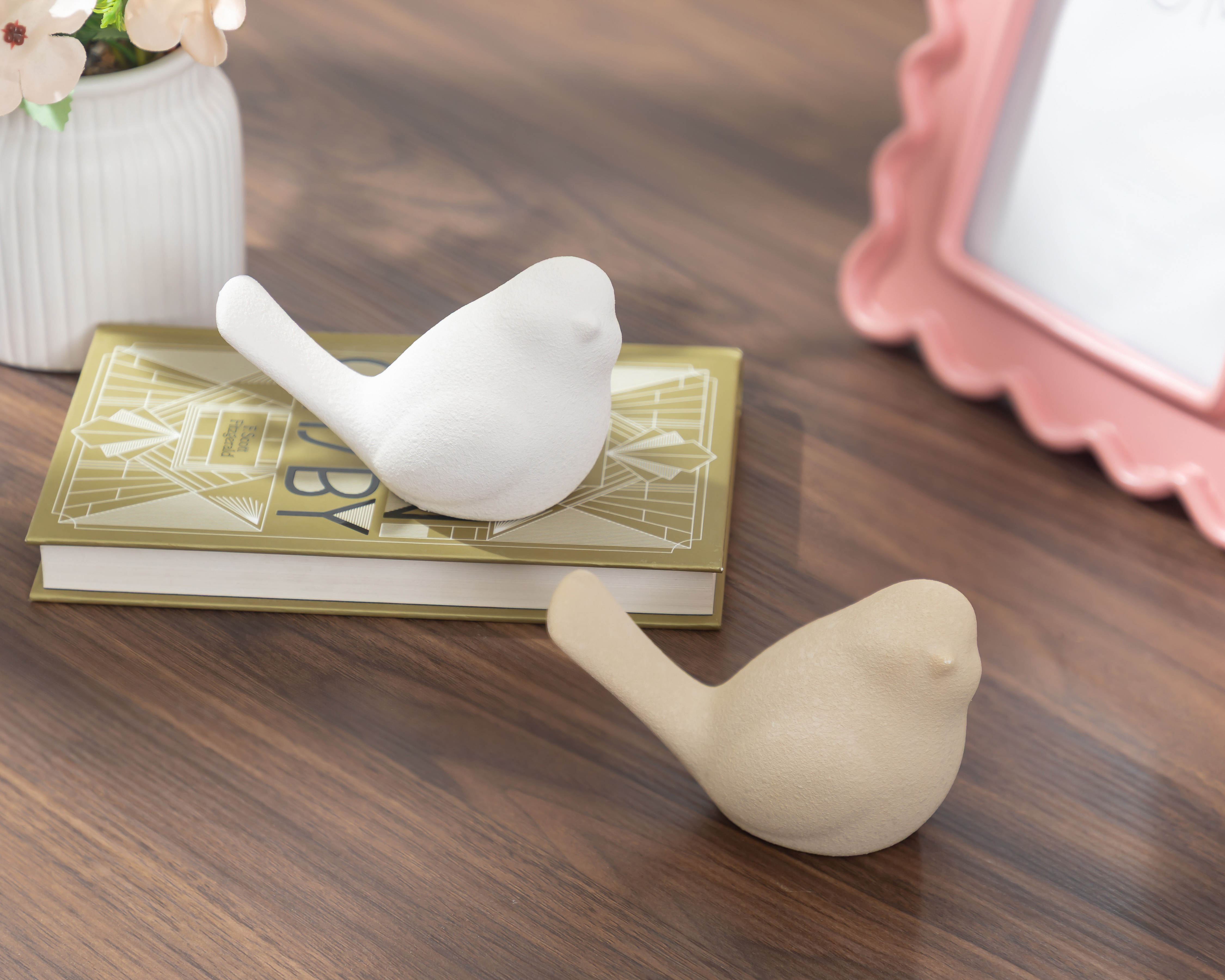 Foto 6 pulgar | Foto 5 | Escultura de Ave Raíz de Cerámica 2 Piezas