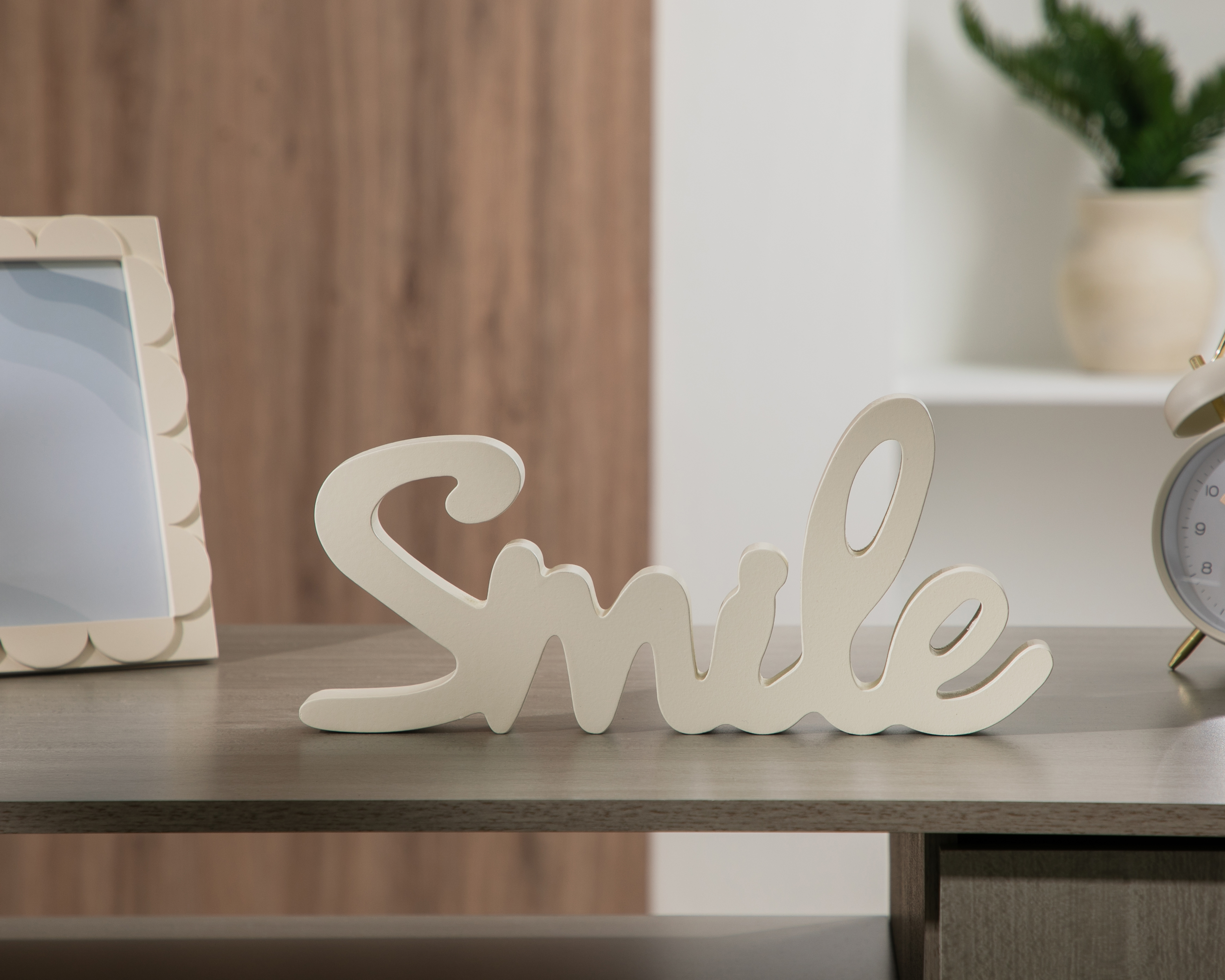 Foto 6 pulgar | Foto 5 | Letrero Decorativo Smile de Madera