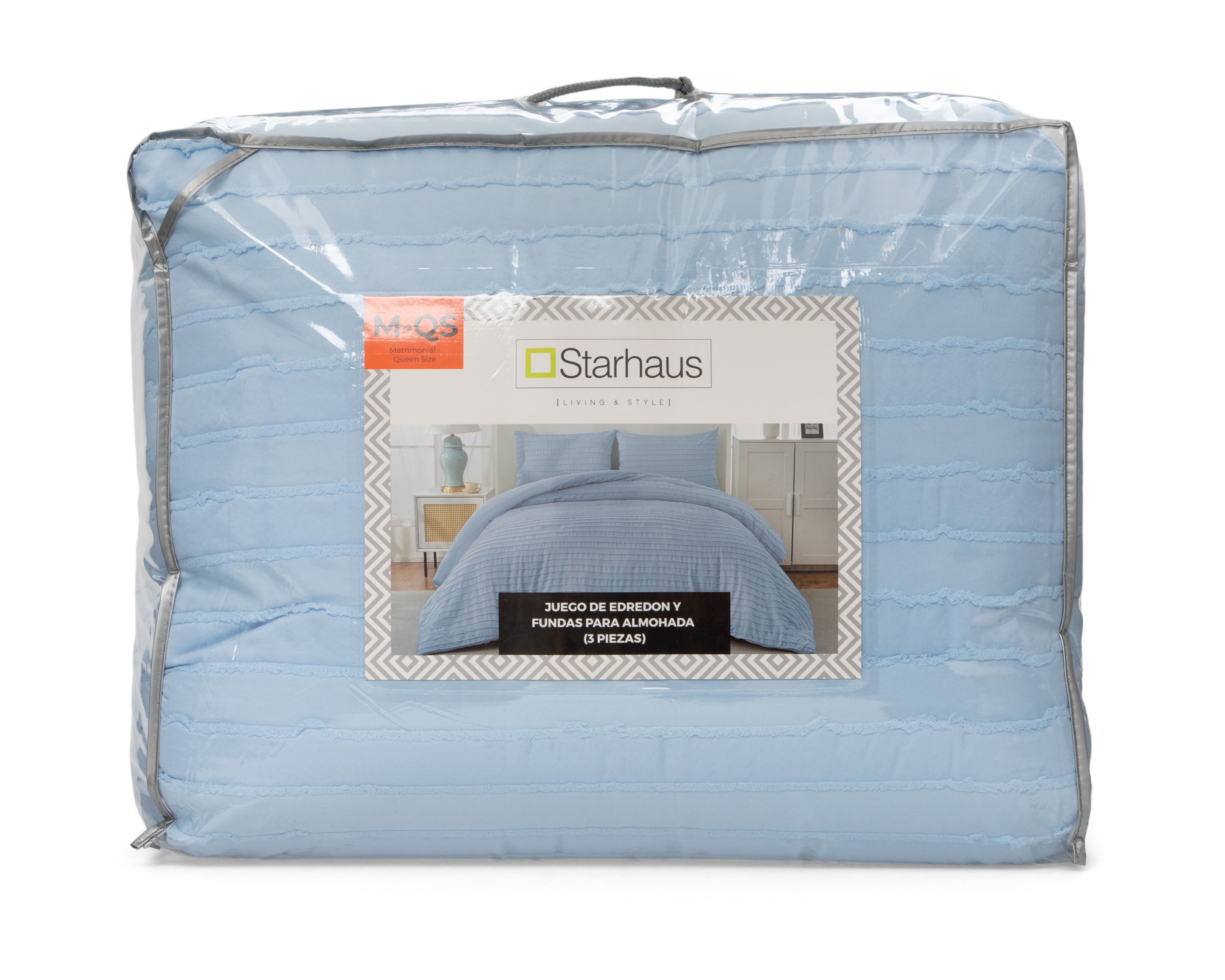 Foto 5 pulgar | Foto 4 | Edredón Matrimonial/Queen Size con Fundas para Almohada Starhaus Bleu Azul 3 Piezas