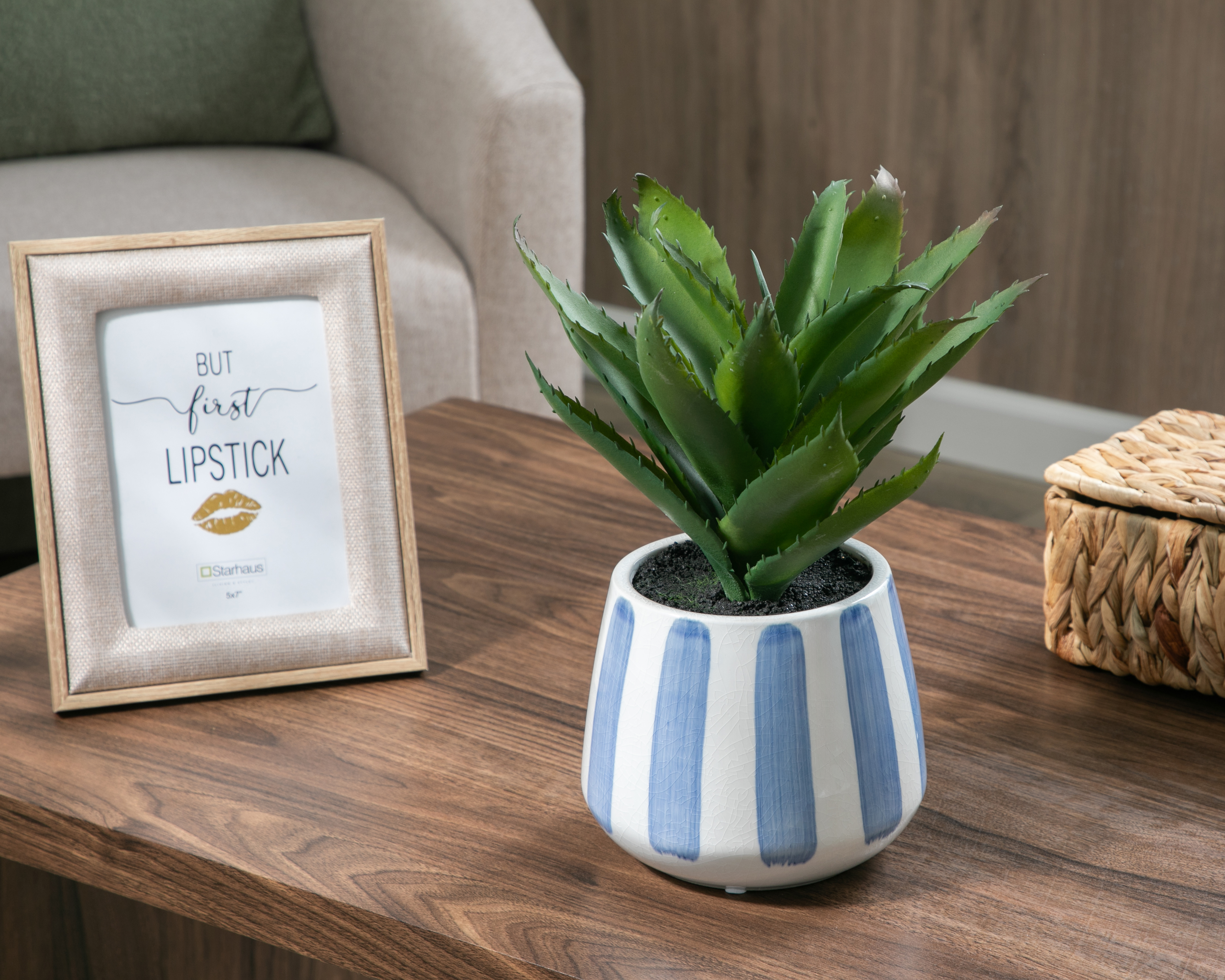 Foto 5 pulgar | Foto 4 | Suculenta Artificial con Maceta Starhaus 33 cm