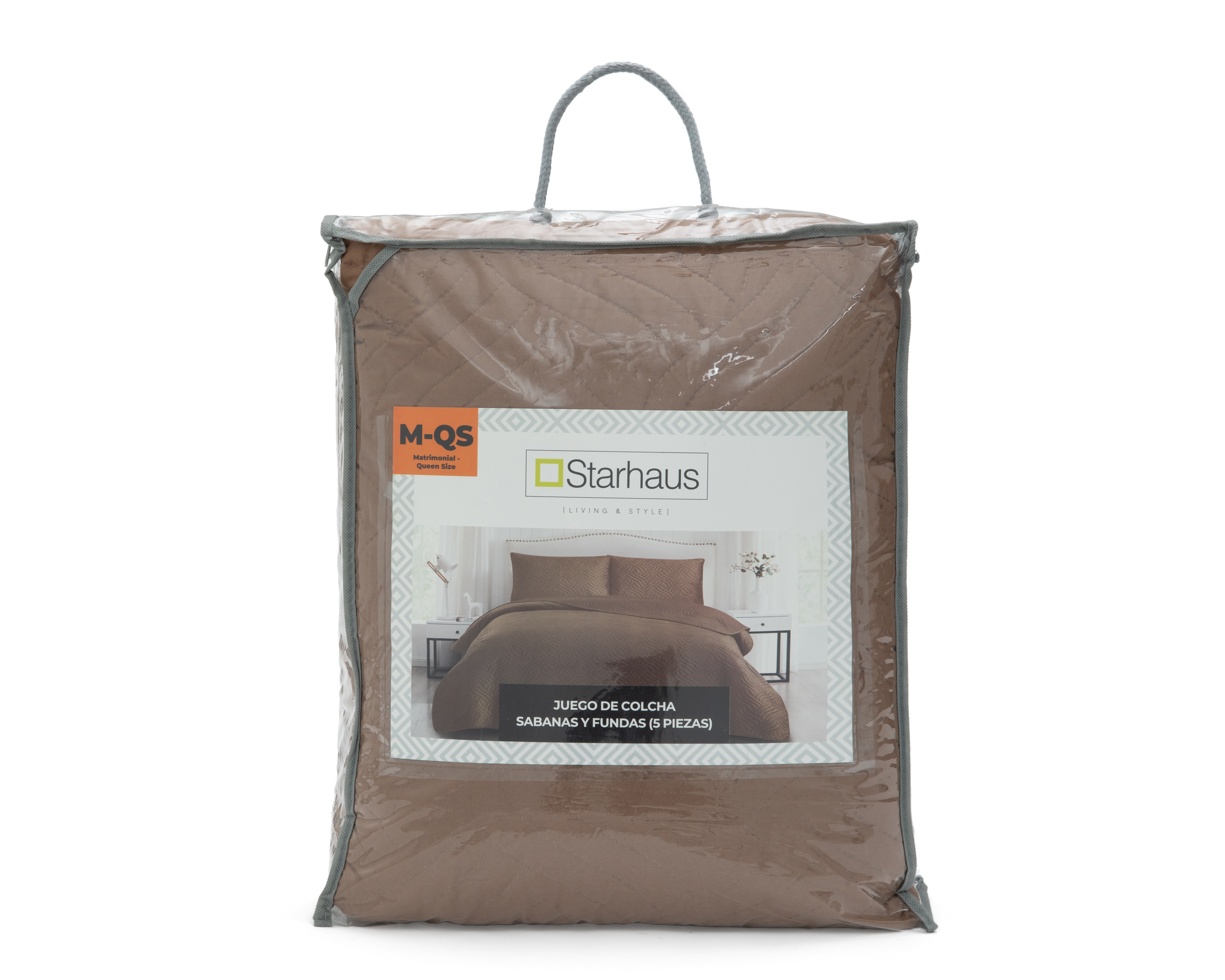 Foto 4 | Foto 4 | Colcha Queen Size-Matrimonial con Sábanas y Fundas para Almohada Starhaus Atacama Arena 5 Piezas