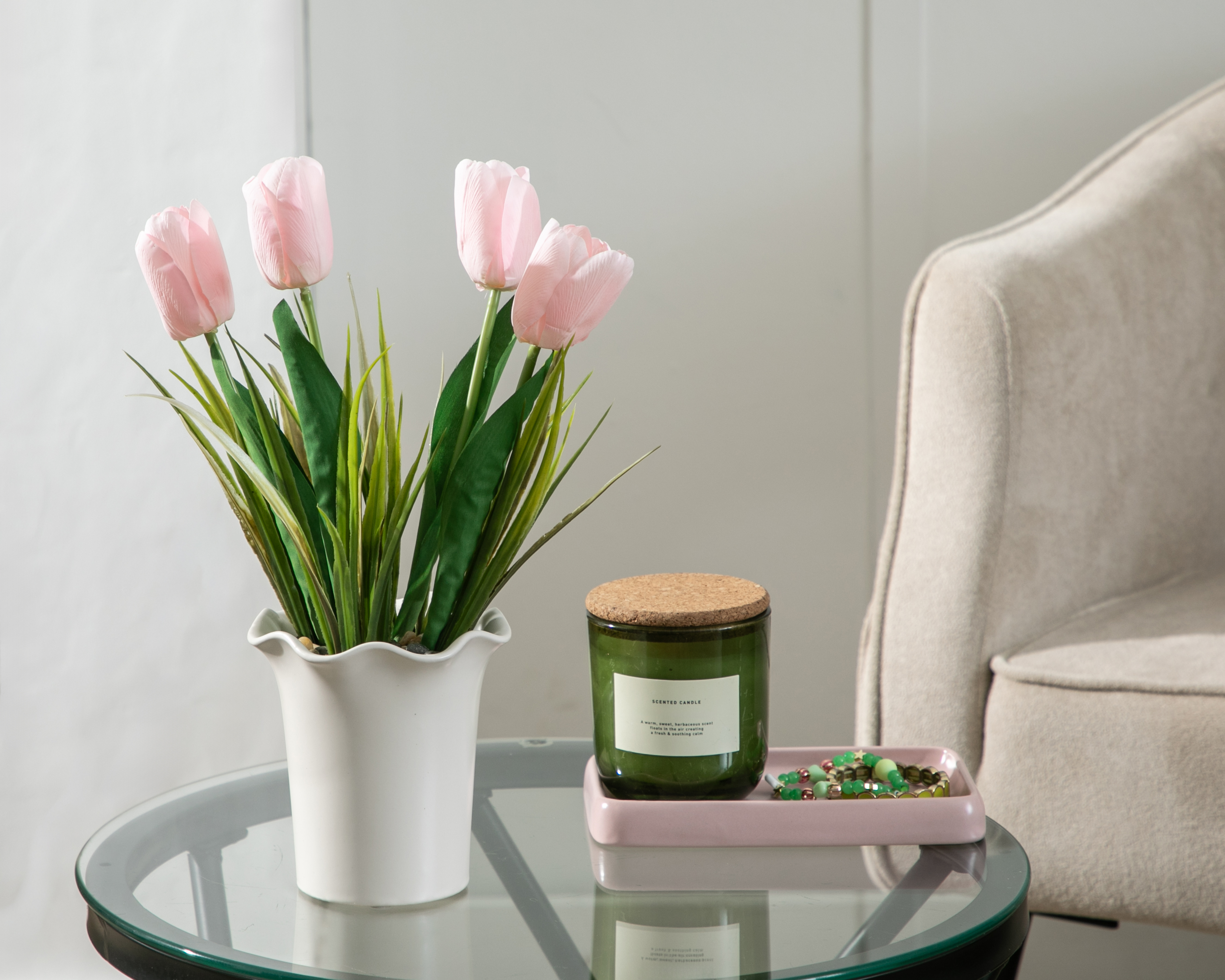 Foto 5 pulgar | Foto 4 | Tulipán Artificial con Maceta Starhaus 35 cm