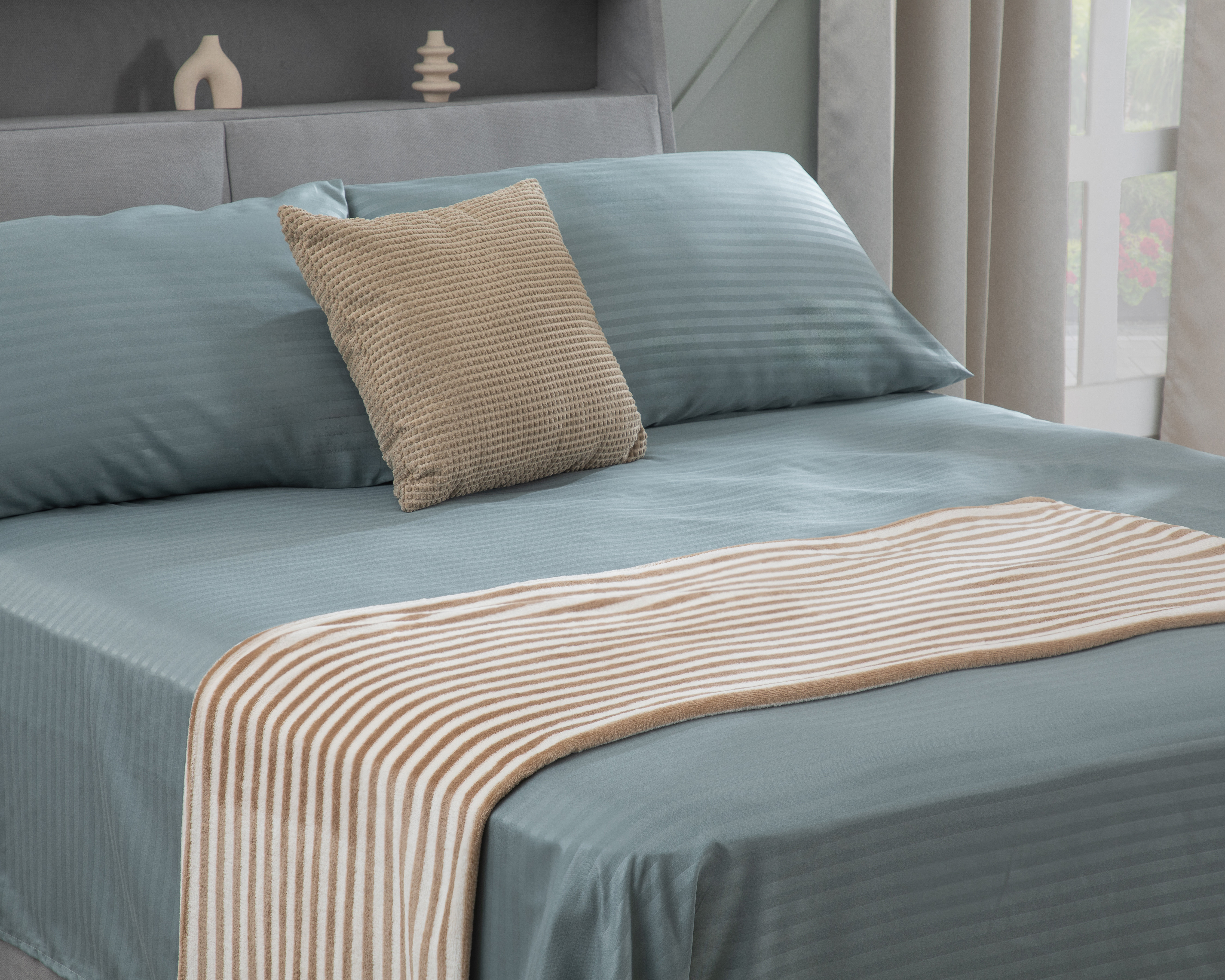 Sábana King Size con Fundas para Almohada Starhaus Nefertiti Azul 4 Piezas