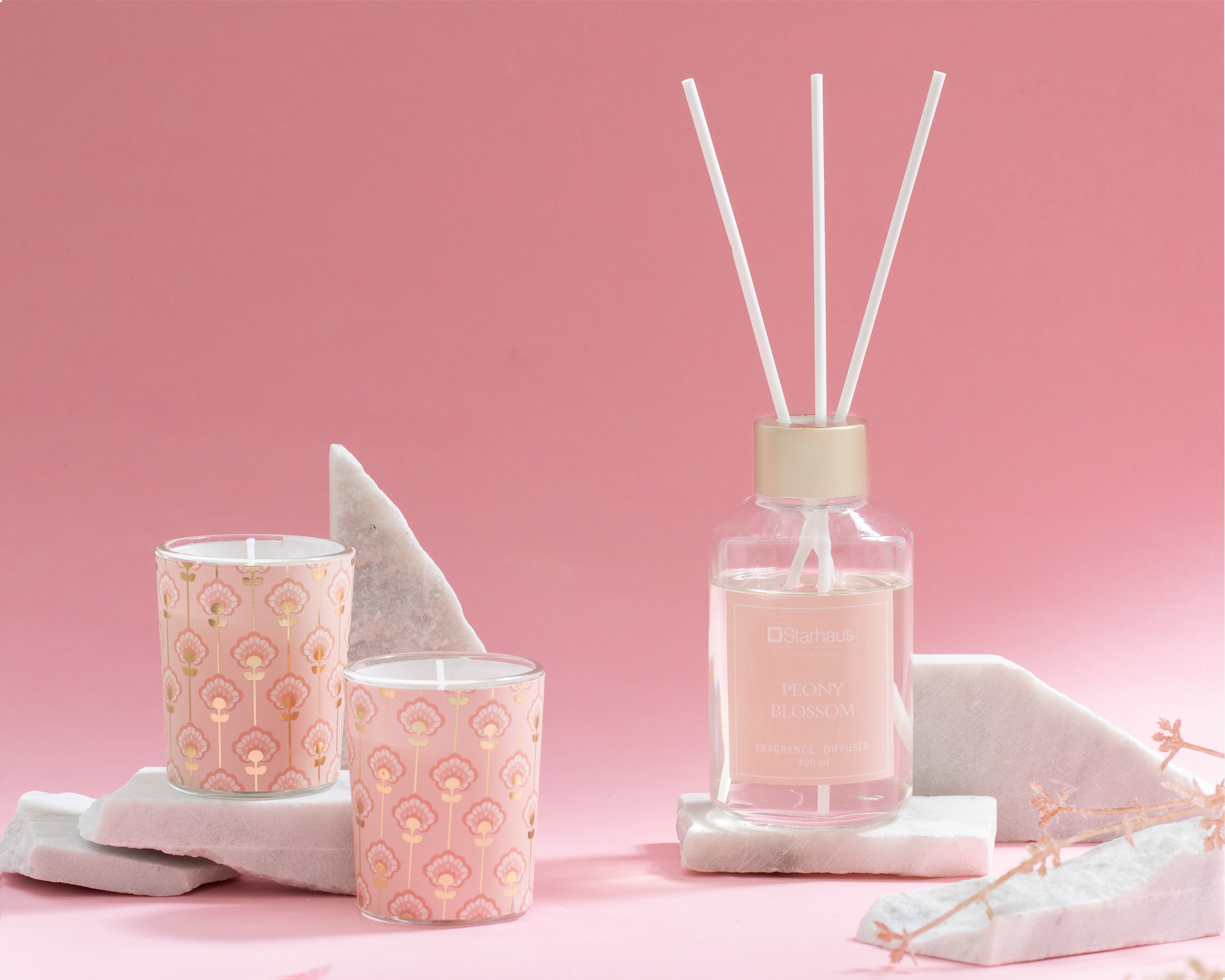 Foto 8 pulgar | Foto 7 | Set de Difusor y Vela Aromática Starhaus Flor de Peonía 3 Piezas