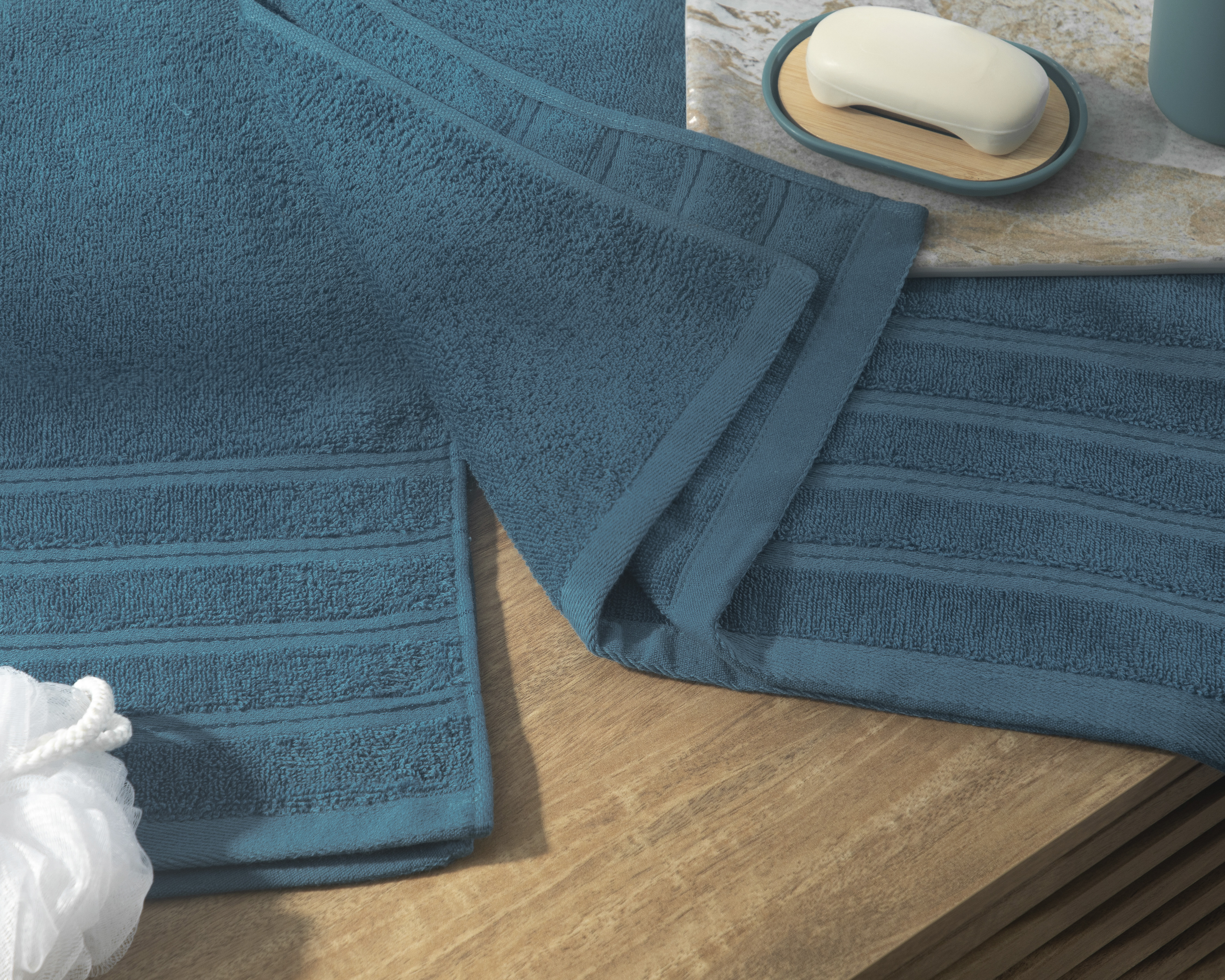 Foto 5 pulgar | Foto 4 | Toalla de Medio Baño Starhaus Harriet Azul 2 Piezas
