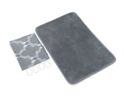 Cortina y Tapete para Baño Starhaus Gris 2 Piezas