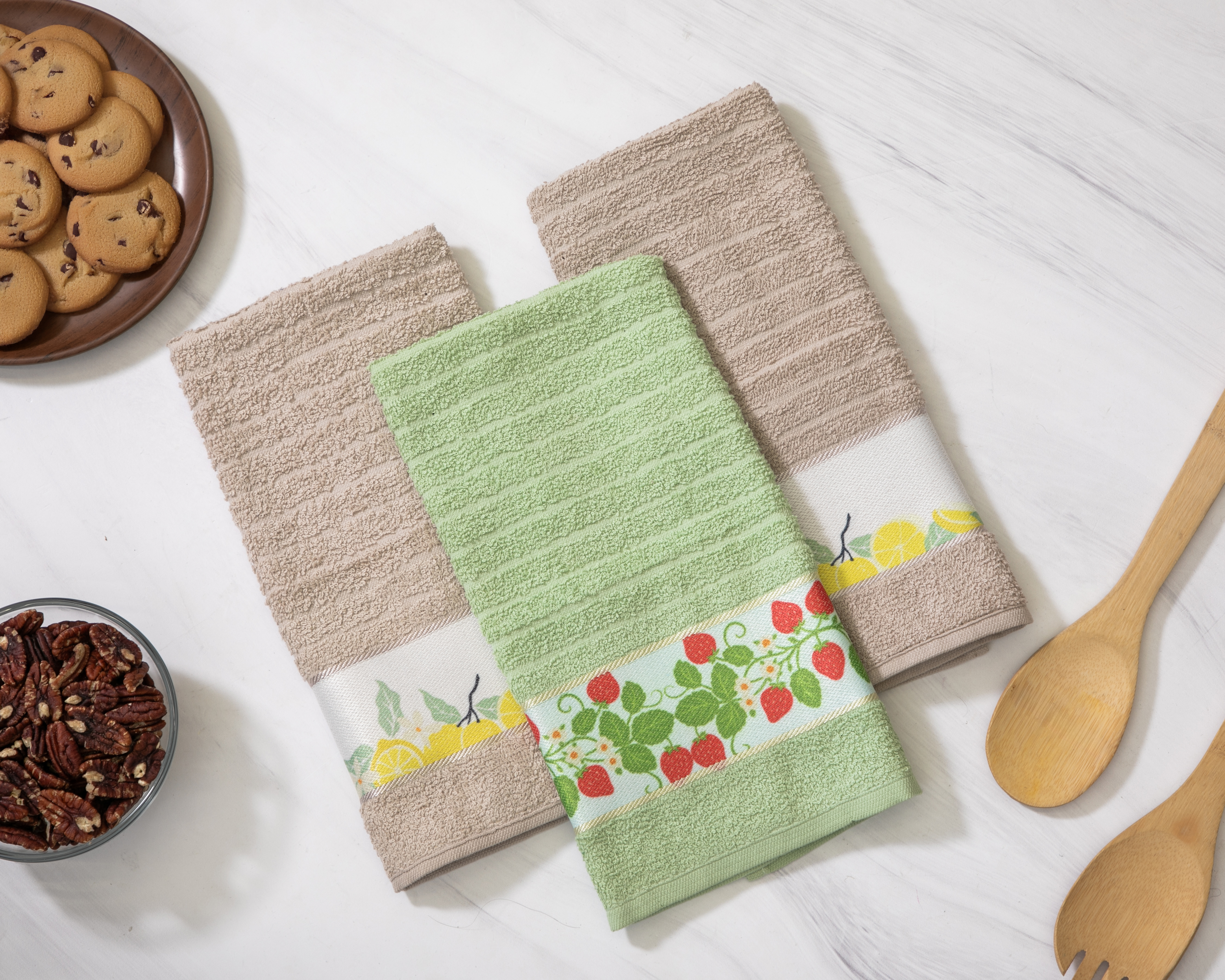 Foto 5 pulgar | Foto 4 | Toalla de Cocina Limones y Fresas Multicolor 3 Piezas