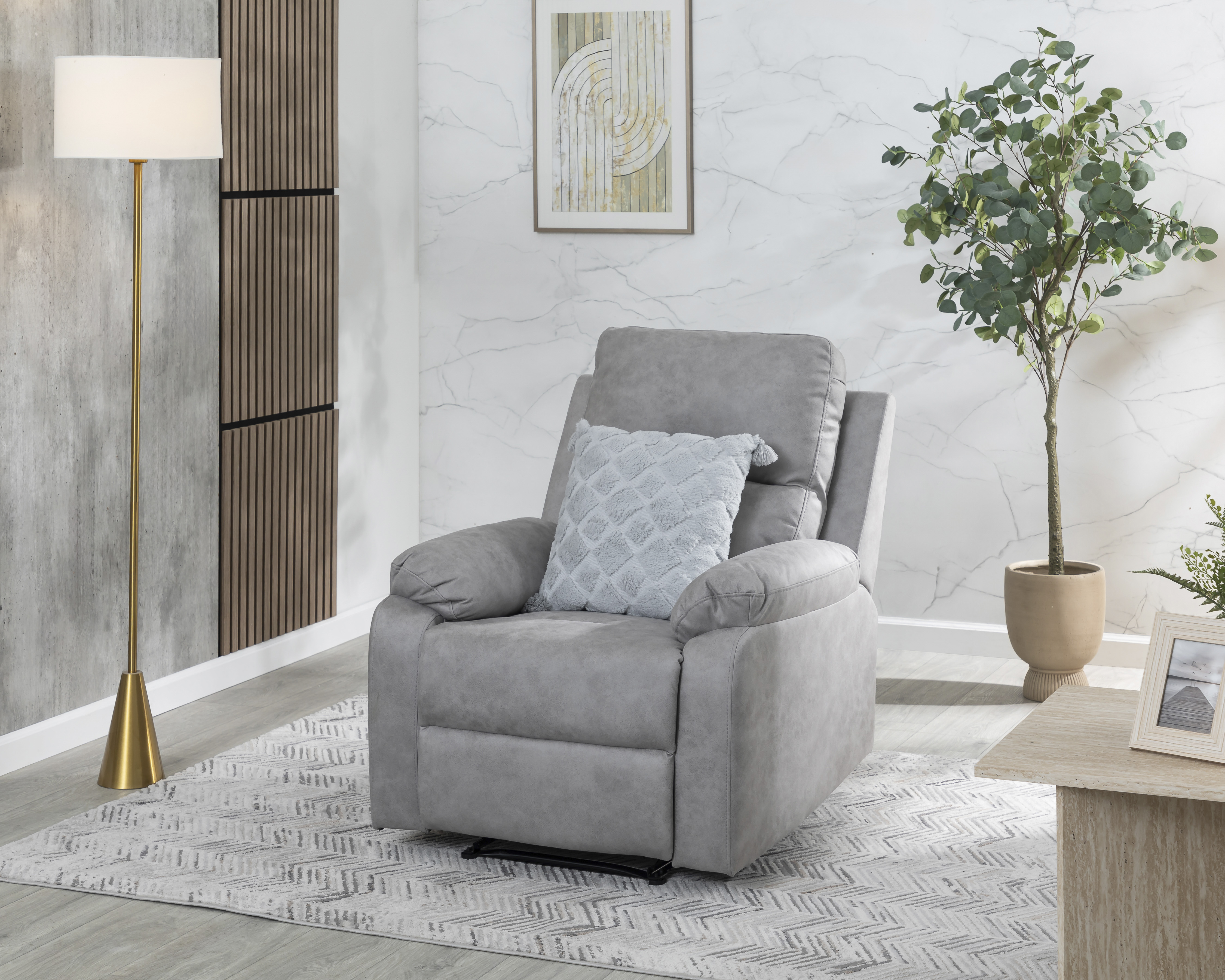 Sillón Reclinable Gris Ikal Marcus