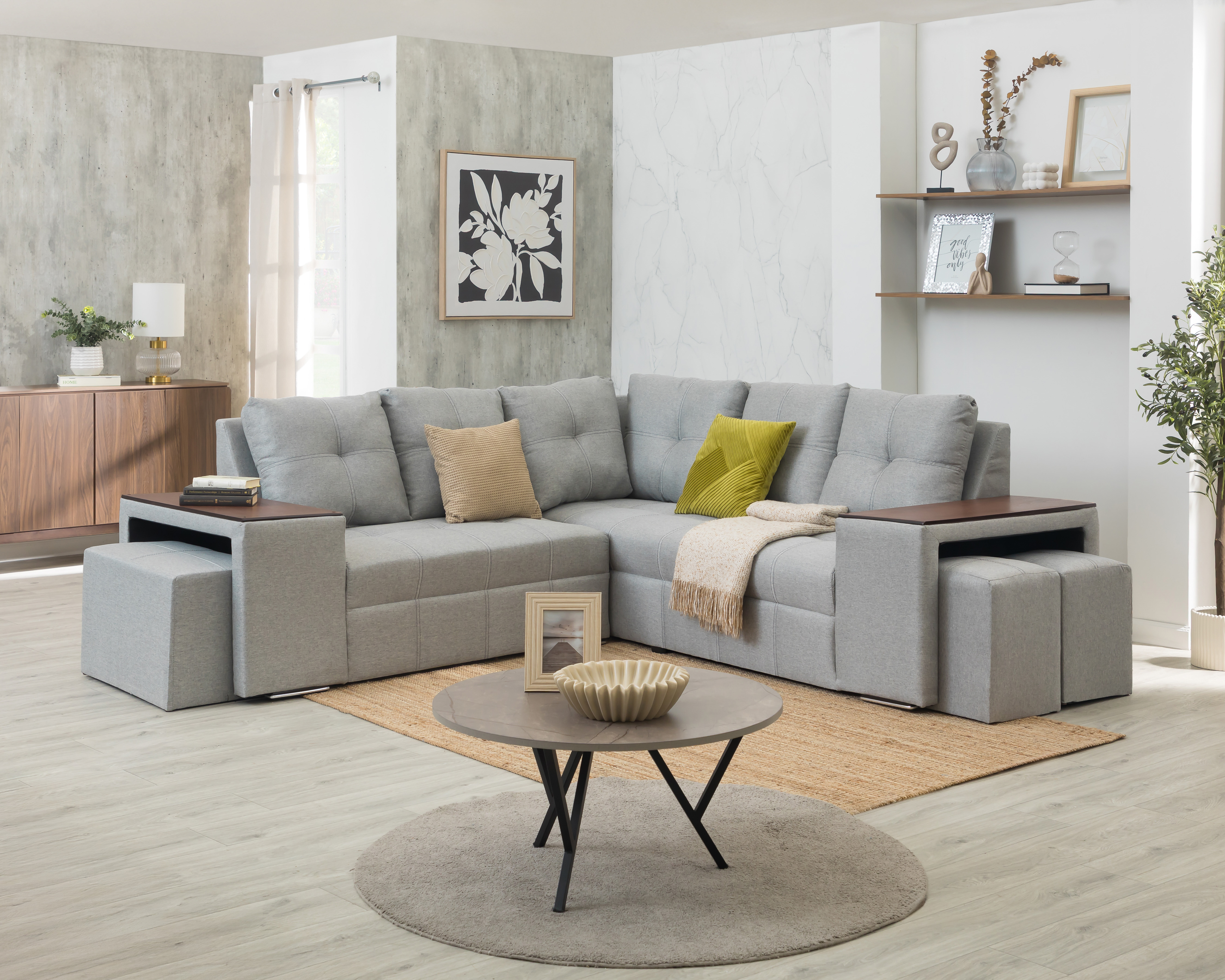 Sala Esquinera Michelle Contemporánea 5 Piezas