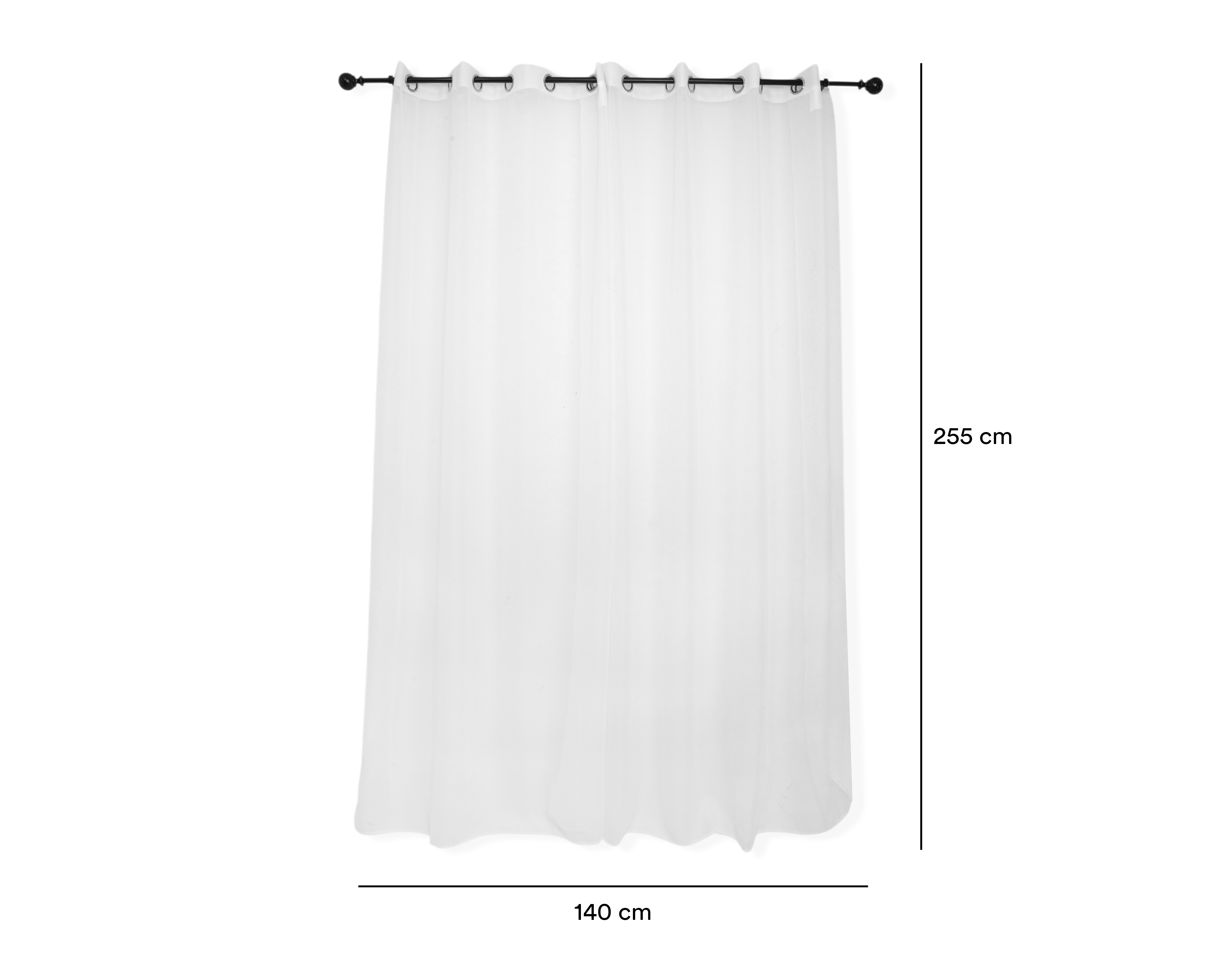 Foto 6 pulgar | Foto 5 | Cortina Sarina 140 x 255 cm Blanco