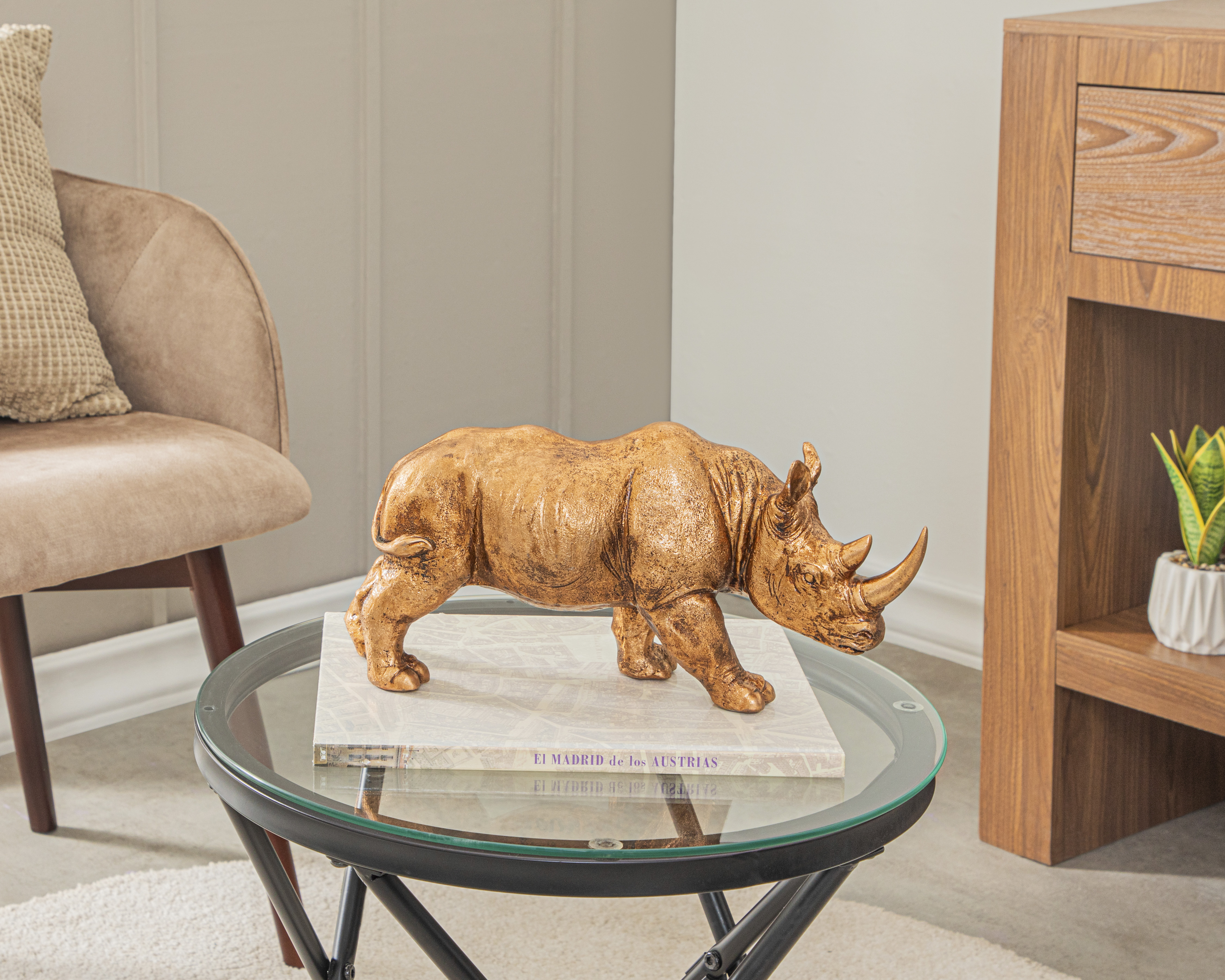 Foto 6 pulgar | Foto 5 | Escultura de Rinoceronte Rustyno