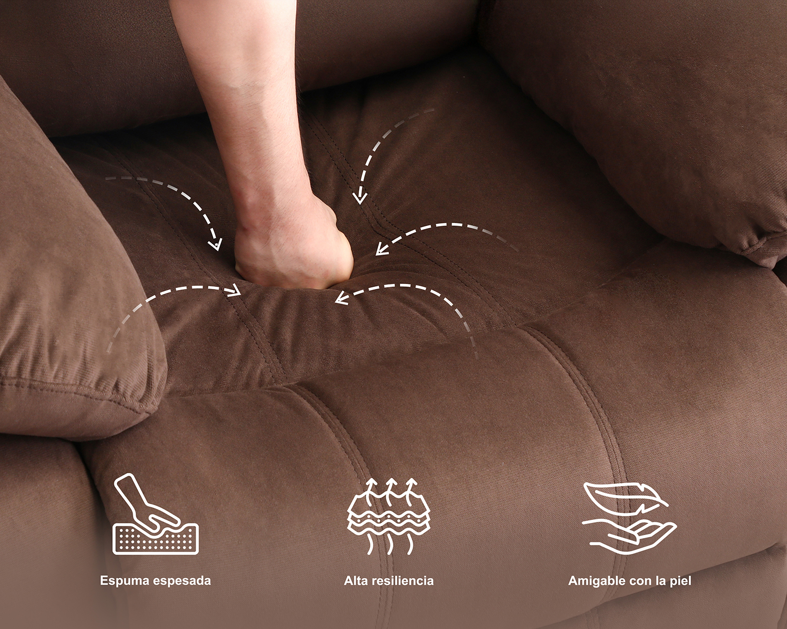 Foto 8 pulgar | Foto 7 | Sillón Reclinable Ángela Café